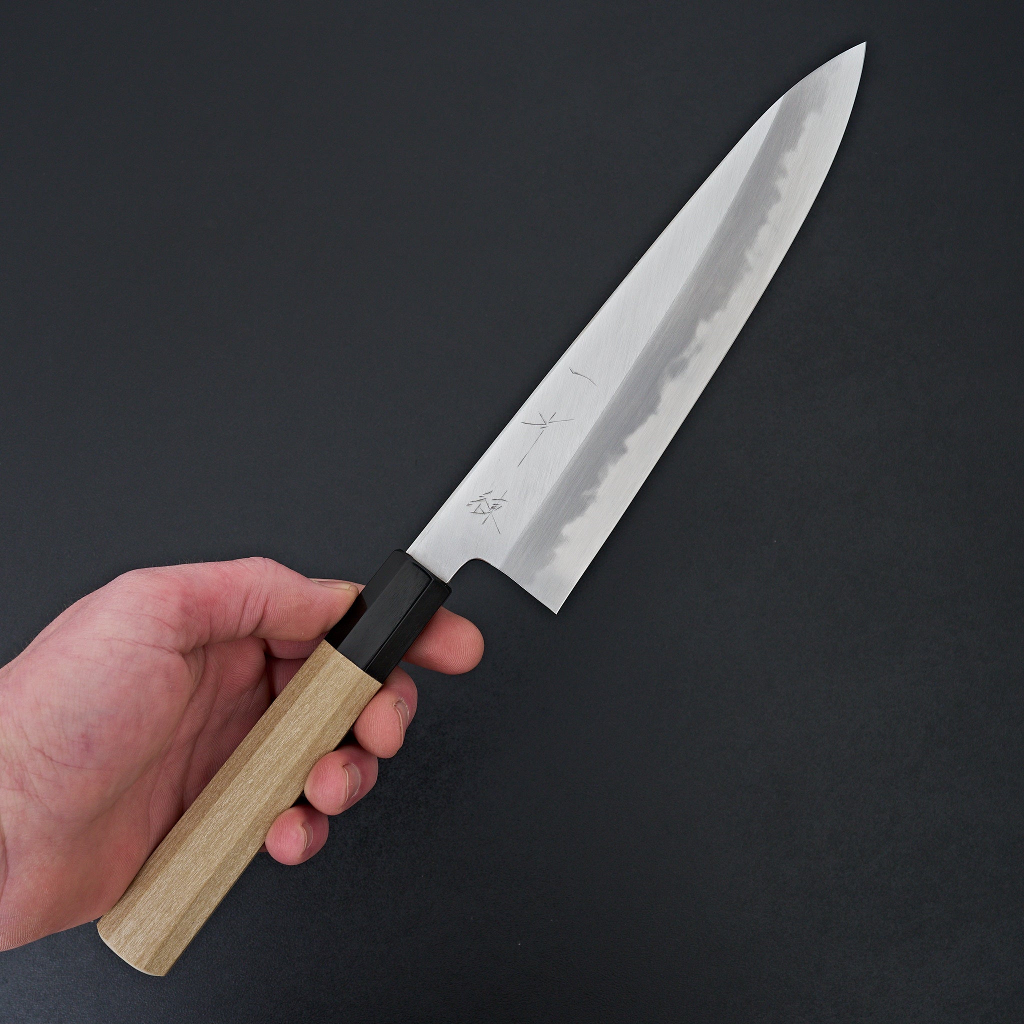 Hitohira Tanaka Ren White #2 Gyuto 210mm Japanese Chef Knife with Ho Wood Handle - Perfect for Sushi, Meat Cutting & Professional Kitchen Use