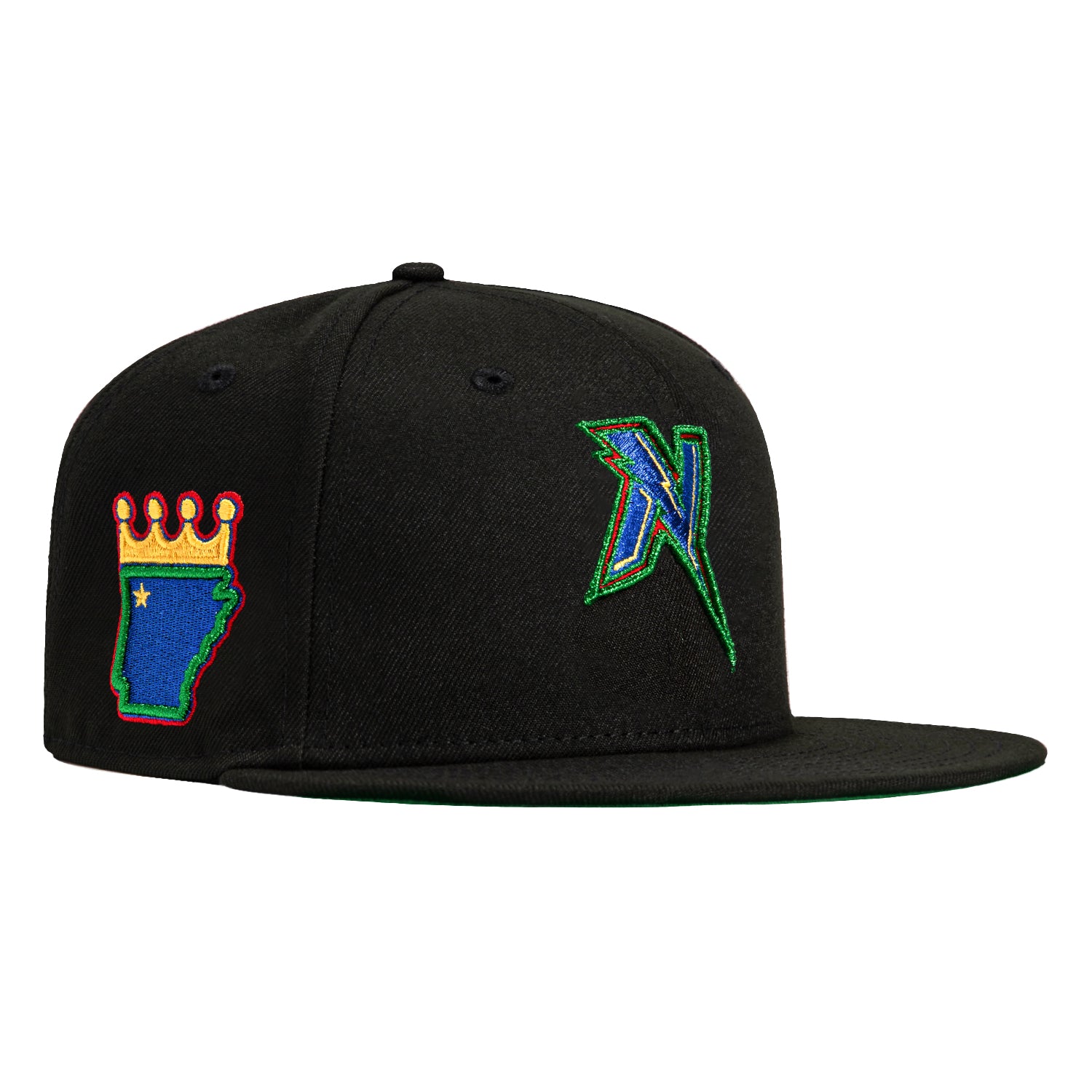New Era 59Fifty MLB Northwest Arkansas Naturals Snapback Hat with Logo Patch - Black, Royal, Kelly, Red, Gold - Perfect for Baseball Games, Sports Fans & Streetwear Fashion