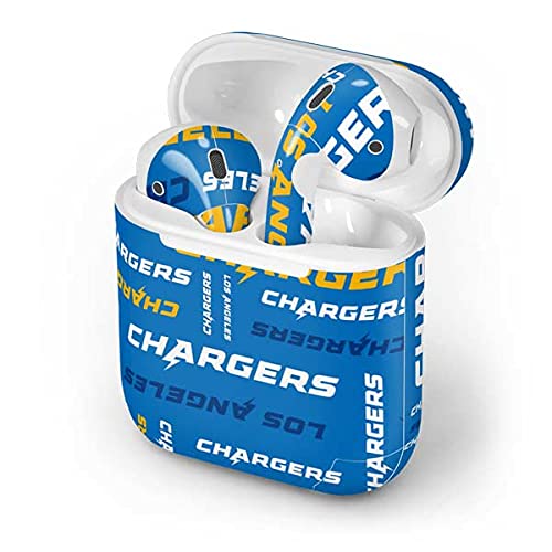 Officially Licensed NFL Los Angeles Chargers Blast Design Skinit Decal Skin for Apple AirPods with Lightning Case | Protective Cover for Sports Fans, Travel & Daily Use