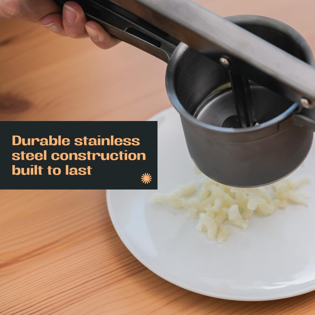 Stainless Steel Potato Ricer - Durable Kitchen Tool for Mashing & Grating Potatoes - Perfect for Mashed Potatoes, Baby Food & Baking - by Kovilo