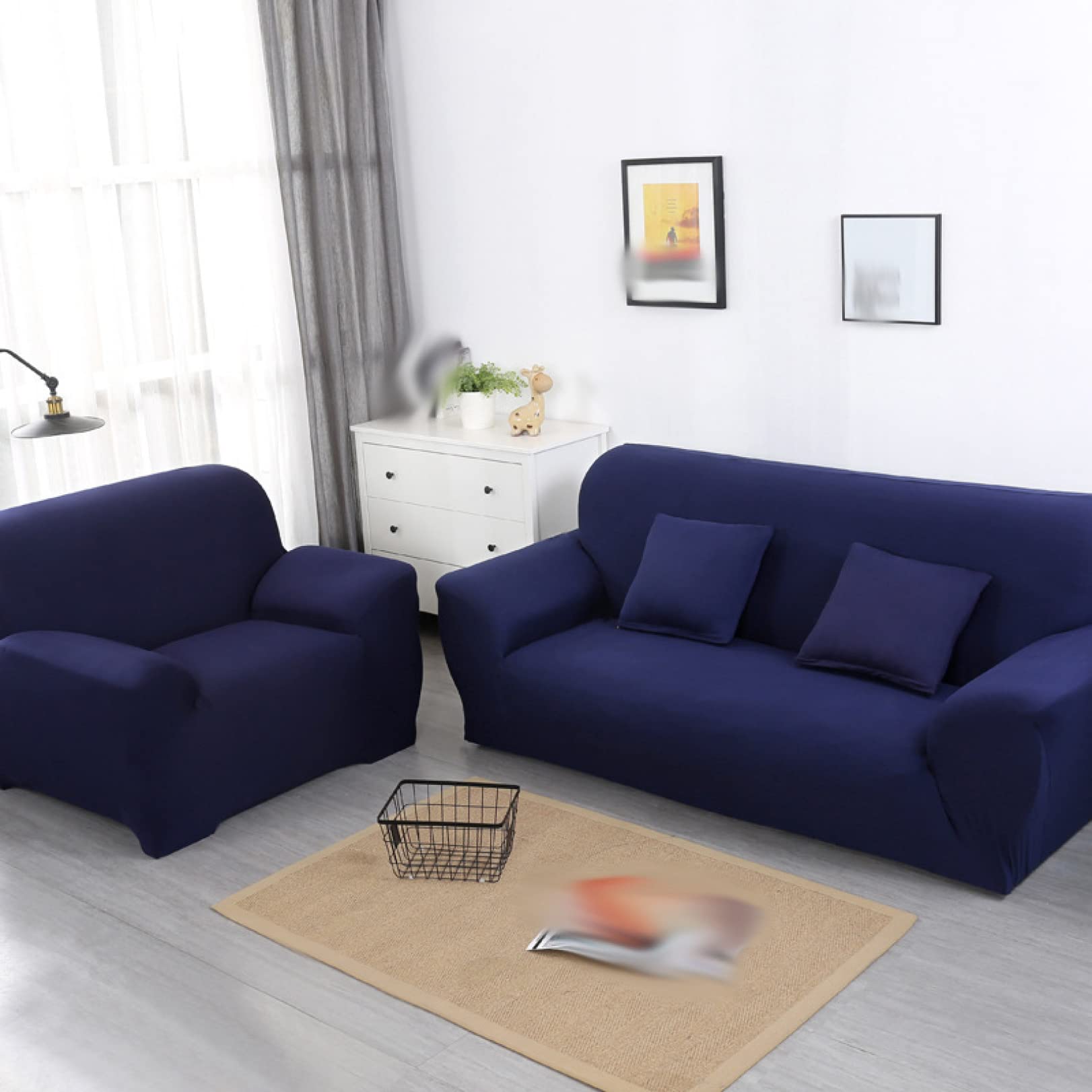 U-Shaped Sectional Sofa Slipcovers - Breathable Polyester Elastic Furniture Protector for Living Room, Couch & Home Decor | Perfect for Pet Owners & Family Gatherings