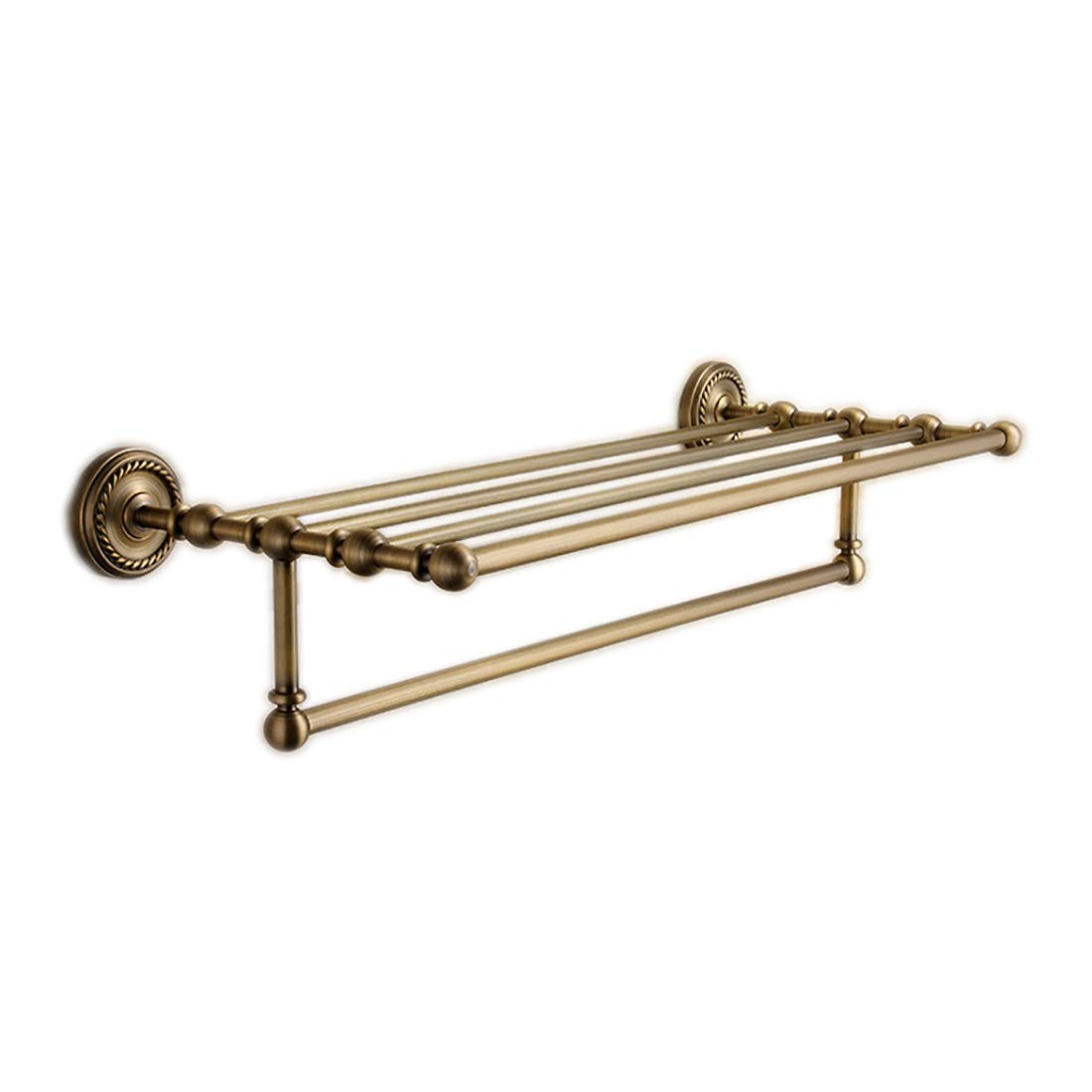 Premium Copper Single-Layer Towel Rack with Sturdy Pole - Wall Mounted Bathroom Organizer (63×24×10cm) for Shower, Toilet & Balcony - Perfect for Spa-Like Luxury & Space-Saving Storage