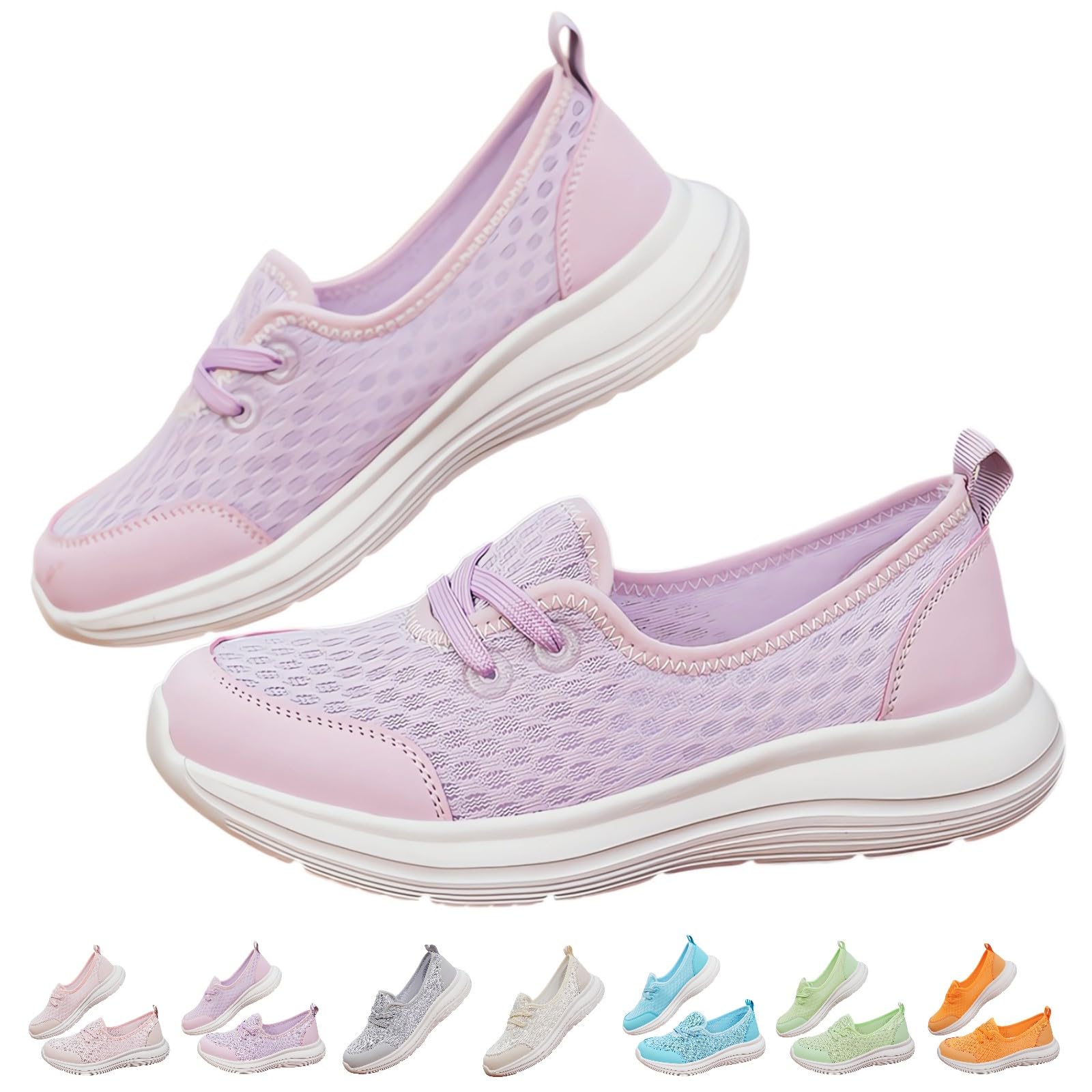 2024 Women's Orthopedic Walking Shoes - Soft Sole Mesh Slip-On with Arch Support for Comfort & Pain Relief | Ideal for Daily Walking, Travel & Work