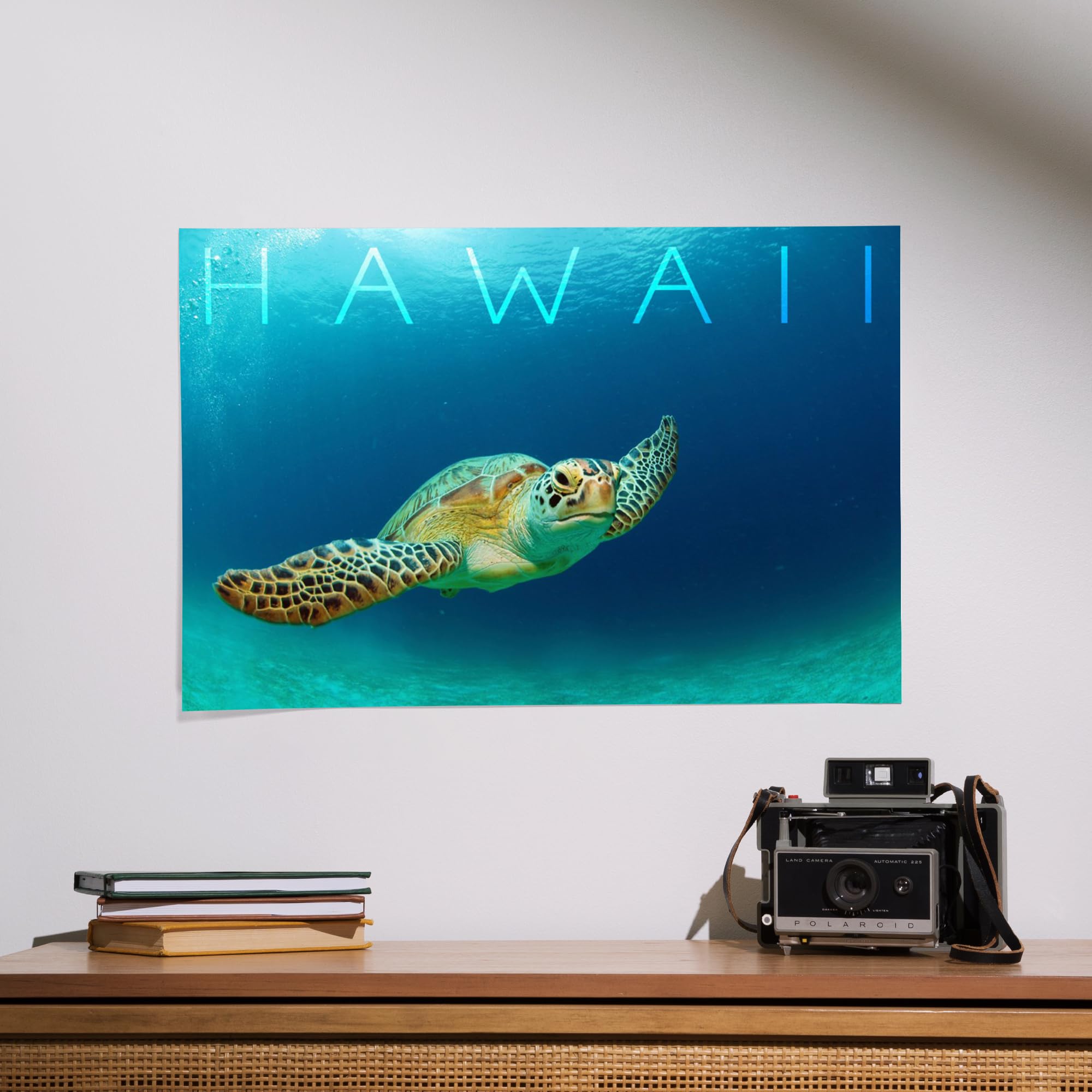 Lantern Press 16x24 Inch Giclee Art Print - Hawaiian Sea Turtle Wall Decor for Living Room, Bedroom & Office | Premium Ocean-Themed Home Decoration