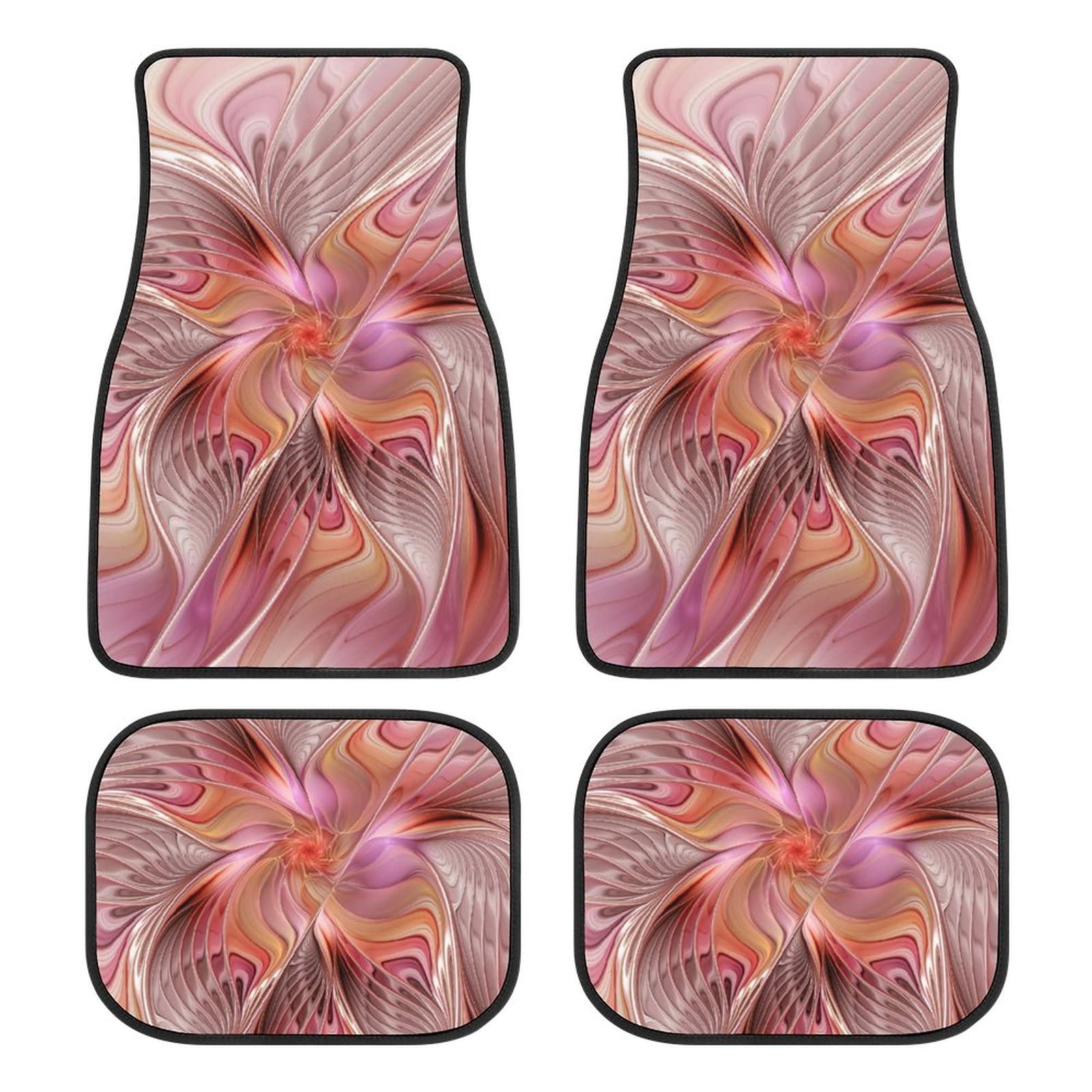 Abstract Butterfly Fantasy 4-Piece Car Floor Mats Set - Universal Fit for SUV, Vans, Sedans & Trucks - All-Weather Protection Auto Carpets - Perfect for Road Trips, Daily Commute & Family Travel