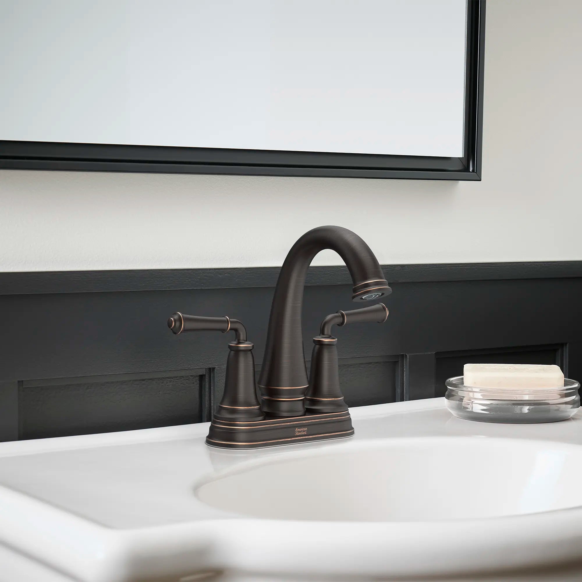 Delancey® 4 Inch Centerset 2 Handle Bathroom Faucet - 1.2 GPM/4.5 LPM Water-Saving Design with Lever Handles - Perfect for Small Bathrooms, Powder Rooms & Guest Baths