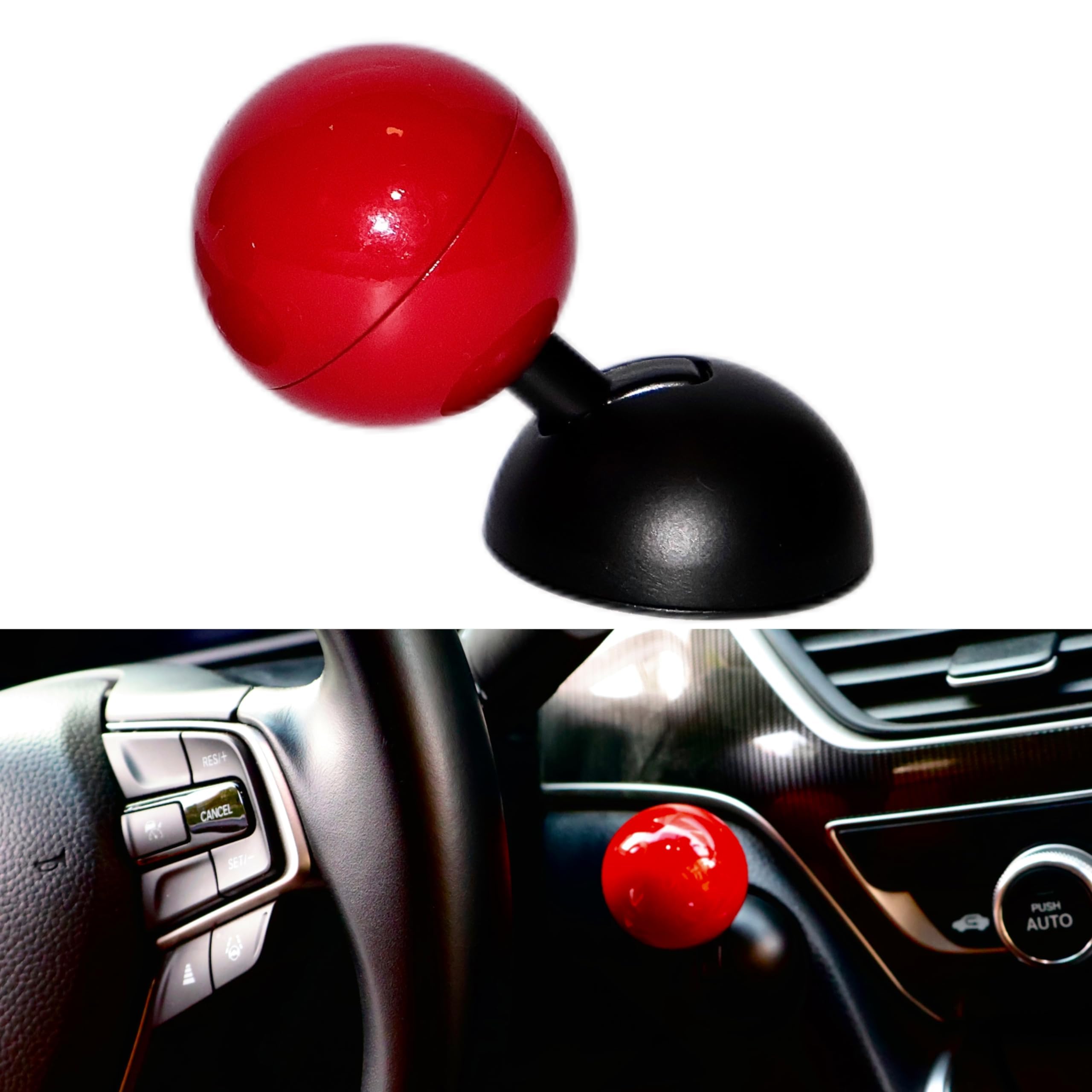 Car Push Start Button - Full Metal Ball-bar One-Touch Engine Starter for Automotive (Red) - Easy DIY Installation