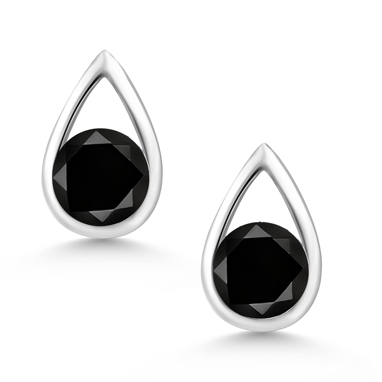 Gem Stone King Teardrop Stud Earrings for Women & Men | 925 Sterling Silver | 5MM Round Gemstone Birthstone Jewelry | Elegant Gifts for Her, Mom, Wife, Girlfriend | Perfect for Birthdays, Anniversaries & Special Occasions