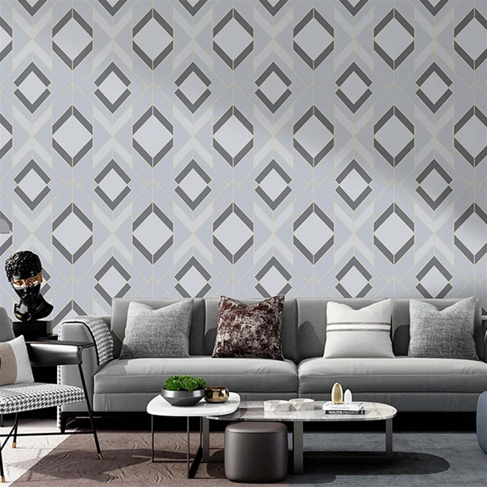 Modern Nordic Diatom Mud PVC Wallpaper - Mediterranean Style Blue Wall Stickers for Bedroom & Living Room Decor | Peel and Stick Easy Installation | Perfect for Home Renovation & Interior Design Projects