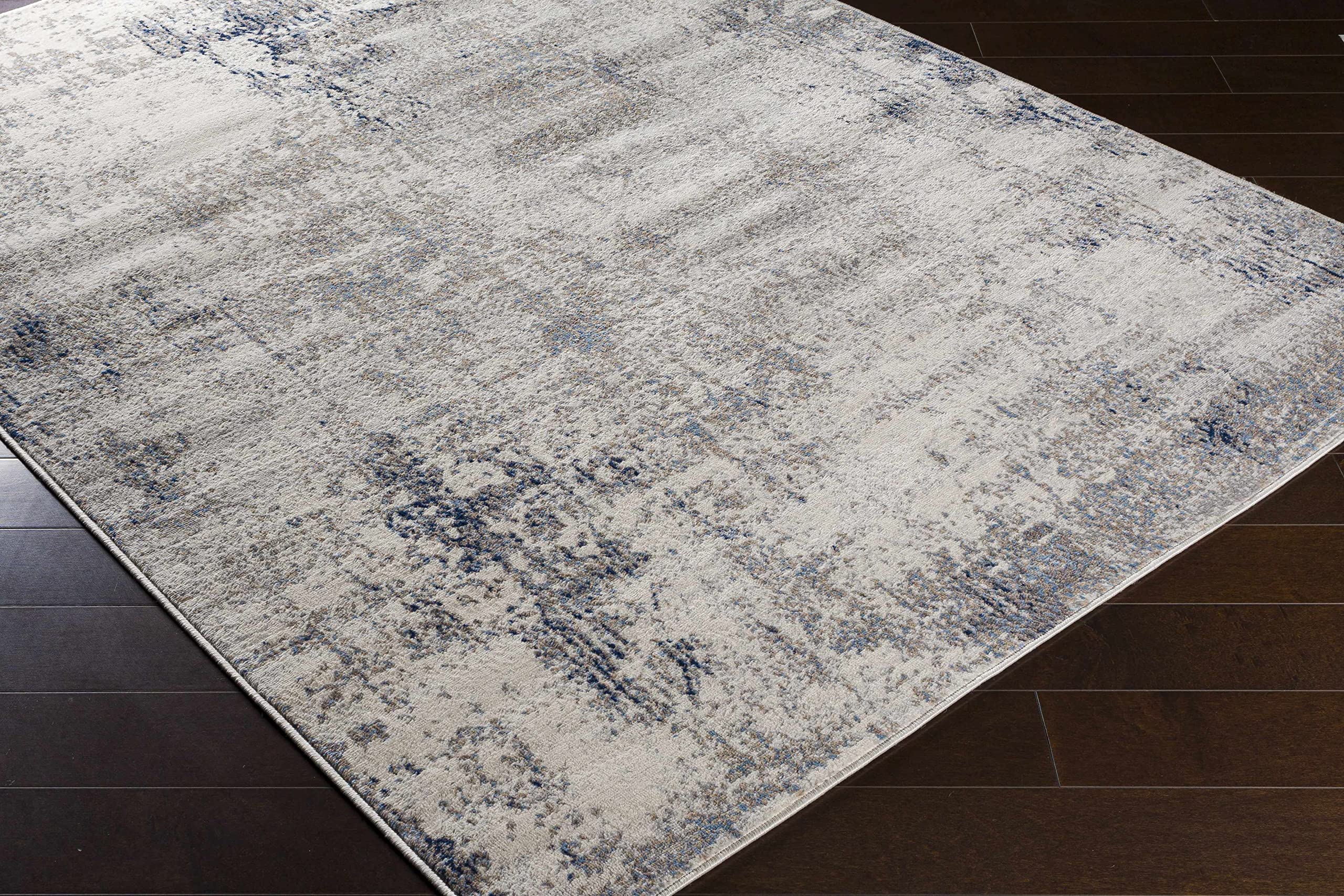 Modern Hauteloom Artarmon Area Rug for Living Room & Bedroom - Soft Gray, Ivory, Beige - 7'10