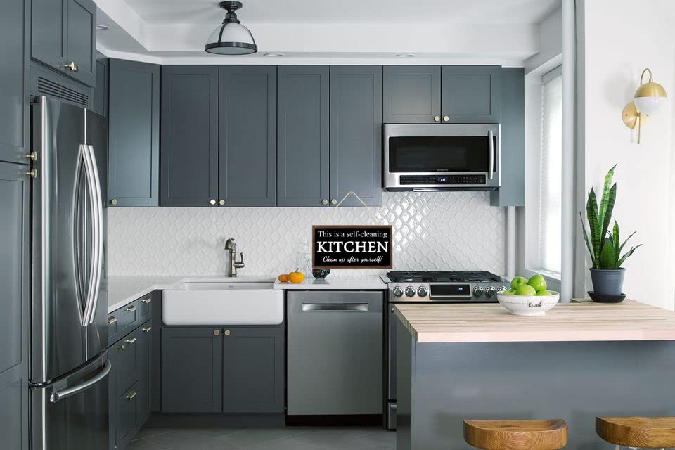 Self-Cleaning Wood Wall Art - Kitchen Decor for Home & Office (12x6 Inch)