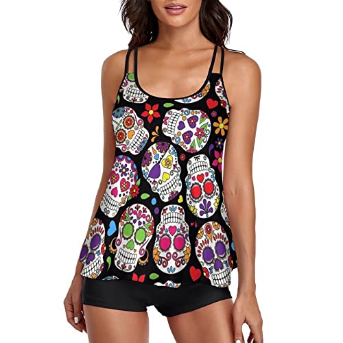 Sugar Skull Flowers Black