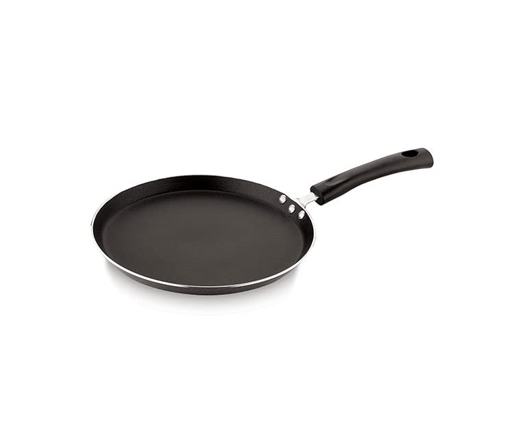 Non Stick Dosa Pan or Roti Tawa - 11.2 Inch Round Griddle for Indian Cooking, 2.6mm Thick Aluminum Base, Black - Perfect for Making Dosas, Rotis, Pancakes & More in Home Kitchen
