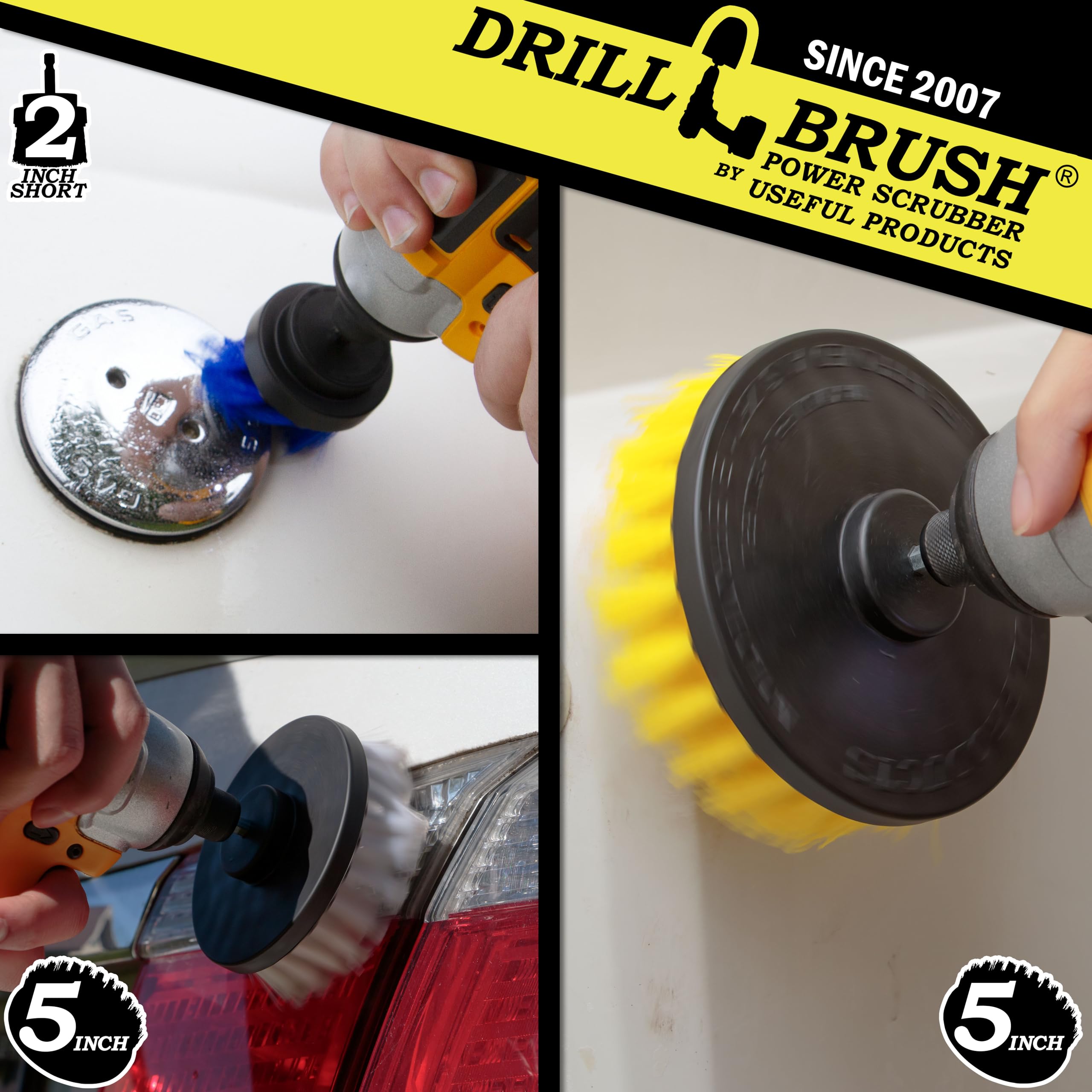 Spin Brush for Bathroom Cleaning - Heavy Duty Scrub Brush with Nylon Bristles - Soft & Thin Cleaning Brush for Tight Spaces - Tile Grout Cleaner & Boat Scrub Brush - Perfect for Shower Tiles, Kitchen Sinks & Hard-to-Reach Areas