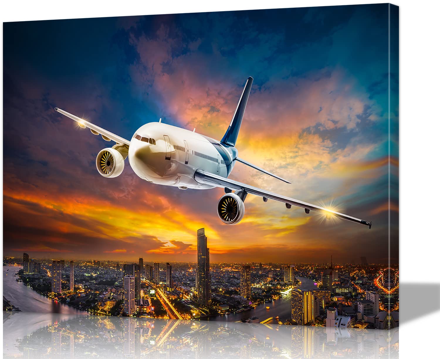 Aviation Wall Art Canvas - Airplane Painting for Living Room Decor