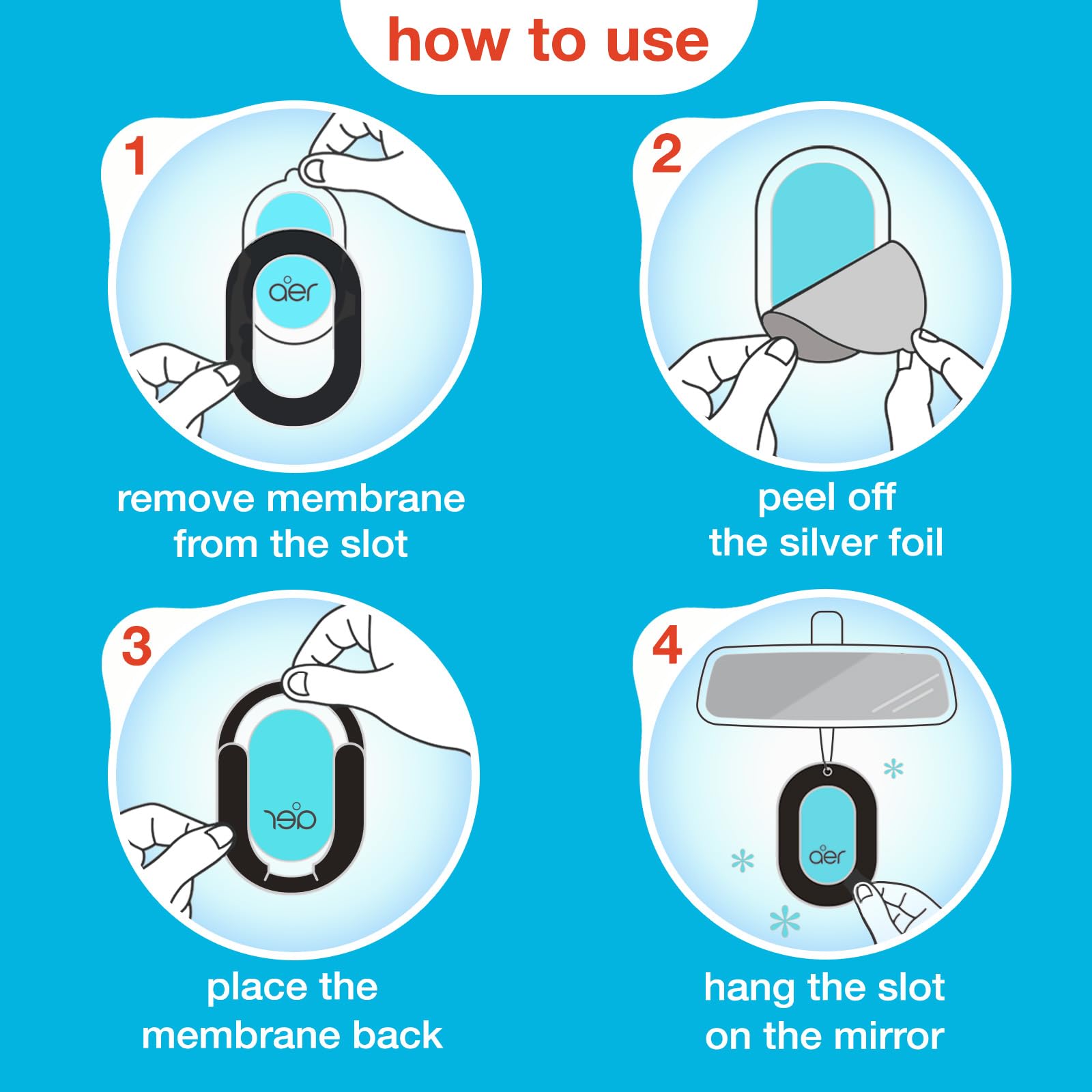 Godrej Aer O Hanging Car Air Freshener Gel - Cool Aqua Scent (7.5g, Pack of 2) | Long-Lasting Fragrance for Cars, Trucks & Vehicles | Eliminates Odors & Freshens Air for Daily Commutes & Road Trips