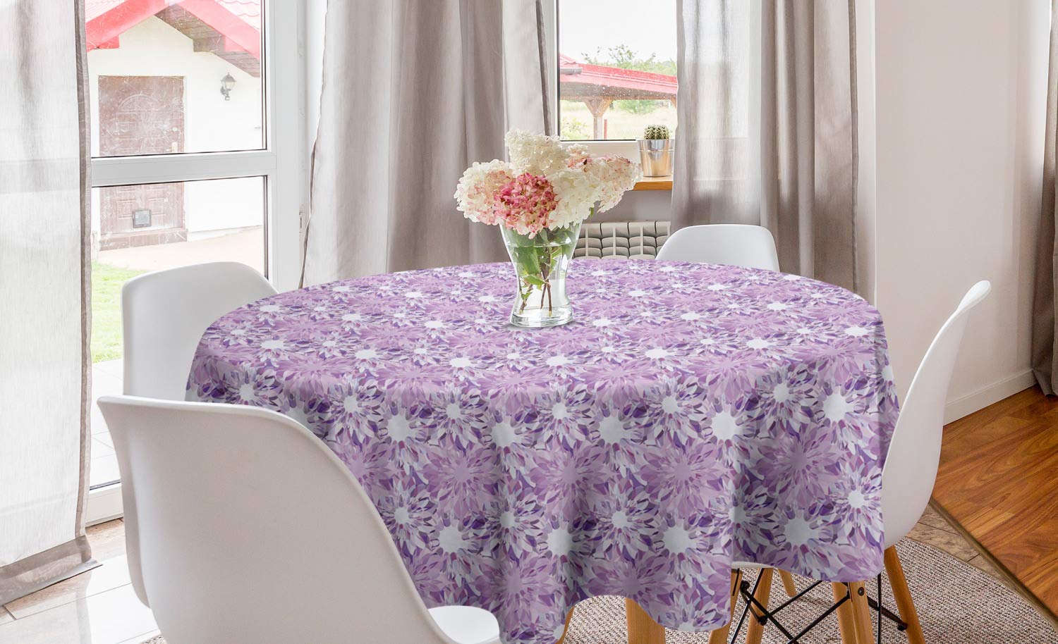 Ambesonne Mauve Round Tablecloth 60