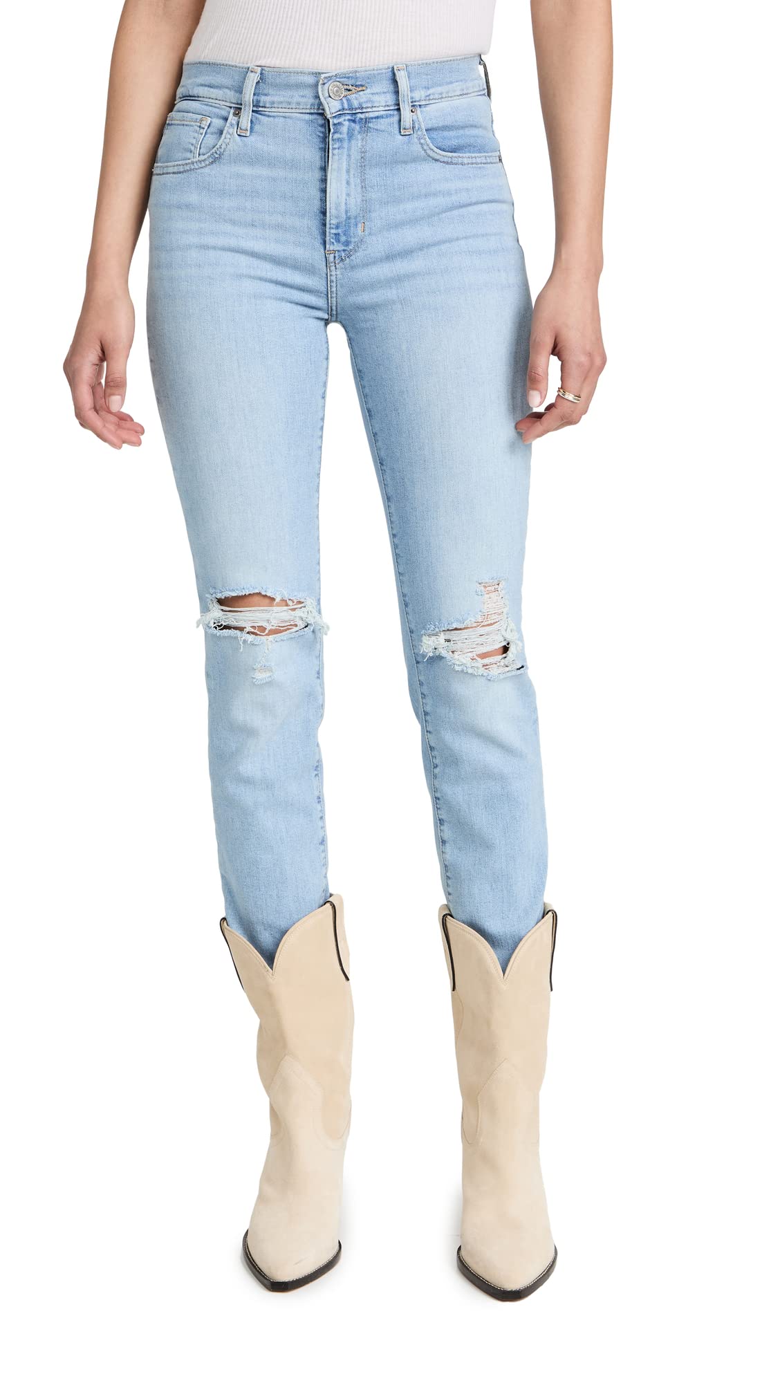 Levi's Women's Premium 724 High Rise Straight Jeans - Slim Fit Stretch Denim Pants for Casual Wear & Everyday Outfits
