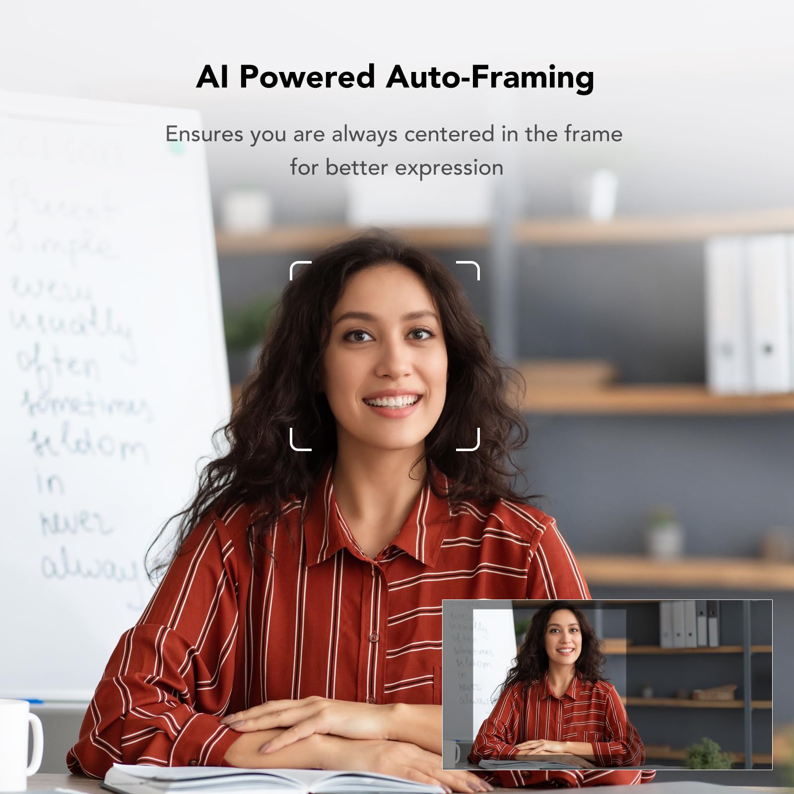 Nuroum V32-AF 4K Webcam for PC & Laptop - 60fps Streaming Camera with Auto Focus, Dual Noise Cancelling Mics, 90° FOV, Auto-Framing & Light Correction - USB Plug & Play for Desktop, Mac, Windows - Perfect for Zoom Meetings, Microsoft Teams, Google Meet, Online Classes & Video Conferencing