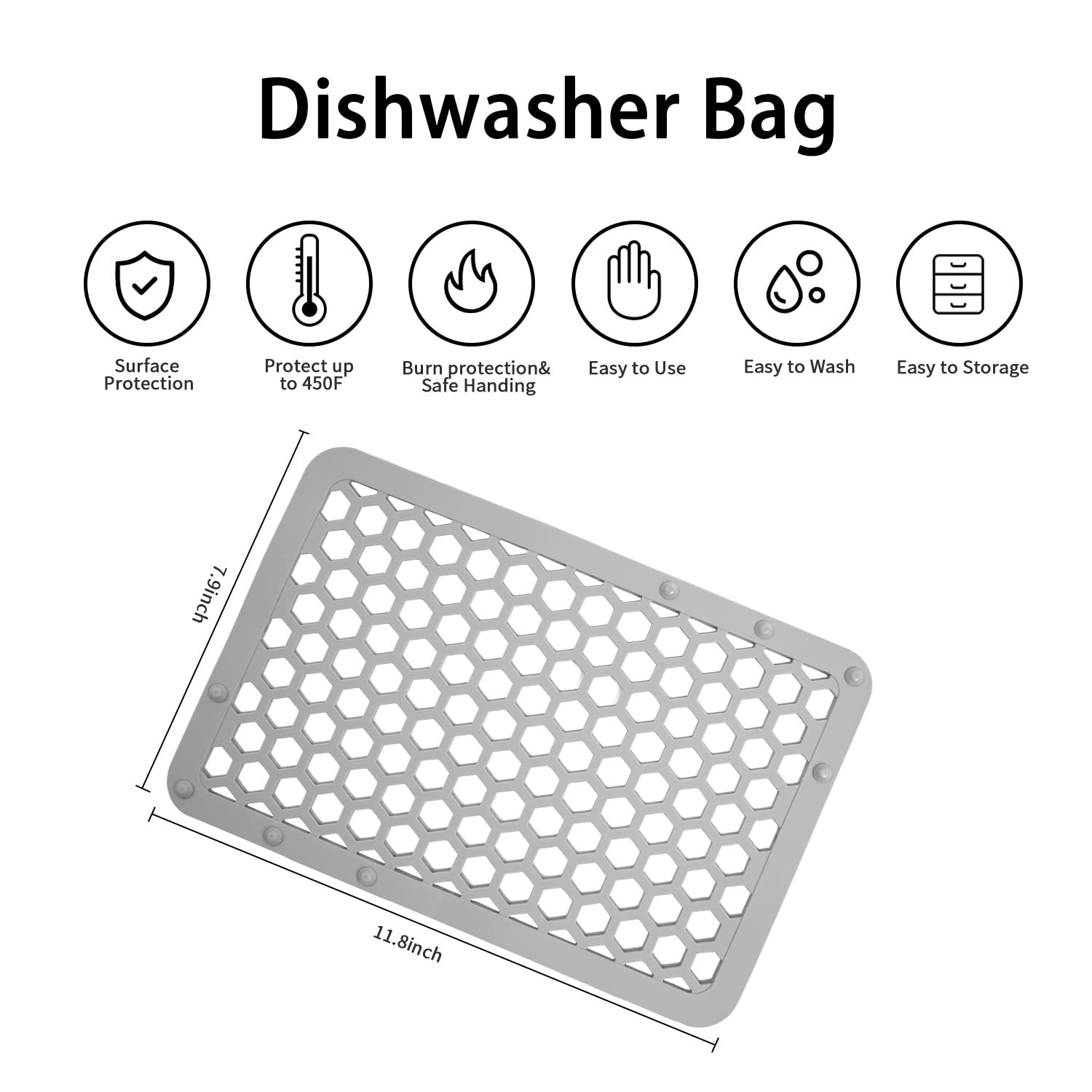 REVEX Silicone Dishwasher Basket for Baby Bottles, Pacifiers, Small Parts & Toy Accessories - Adjustable Size, Durable & Safe (Grey, 11.8