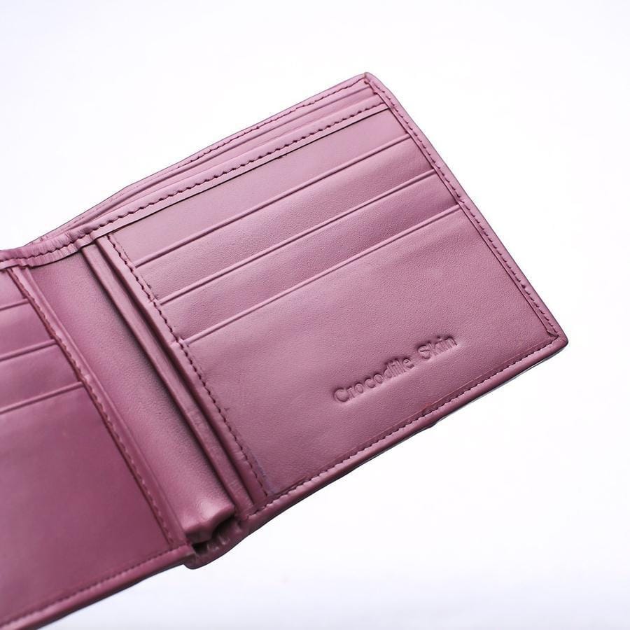 Luxury Purple Crocodile Leather Men's Wallet - RFID Blocking Bifold Credit Card Holder - Perfect for Business, Travel & Everyday Use (Gift for Him)