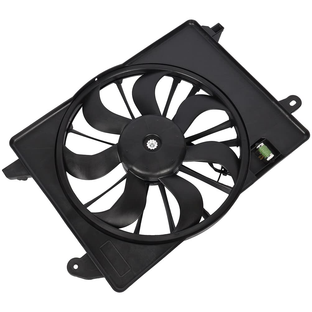 SCITOO 622550 Radiator Cooling Fan Replacement for Chrysler 300 Dodge Challenger Charger 2009-2018 - Perfect for Engine Overheating Prevention & Summer Driving