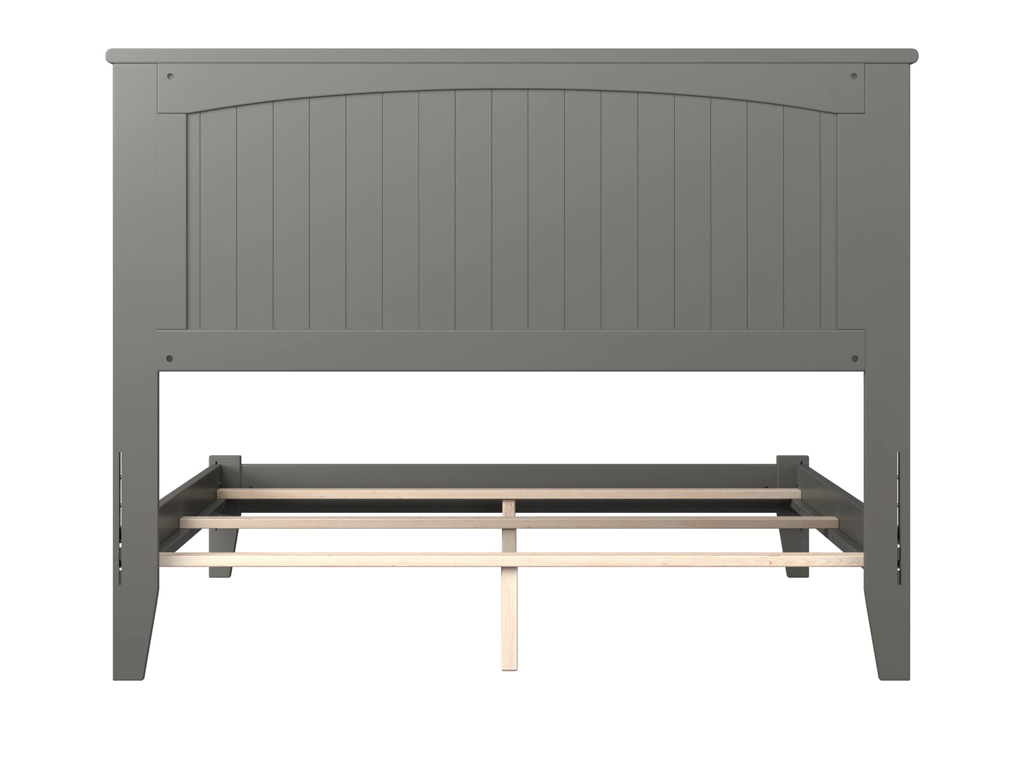 AFI Nantucket Full Size Bed Frame with USB Charging Ports, Grey - Sturdy Foundation for Bedrooms, Guest Rooms & Dormitories
