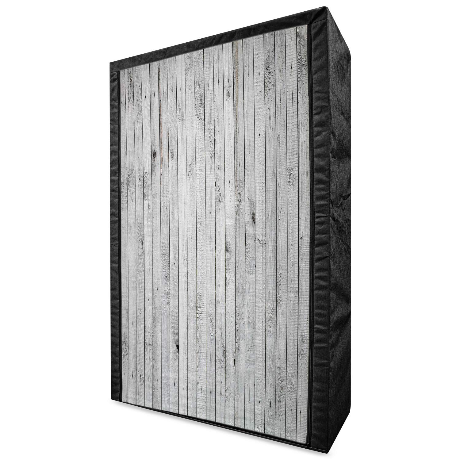 Ambesonne Grey and White Portable Fabric Wardrobe with Shelves | 42.5