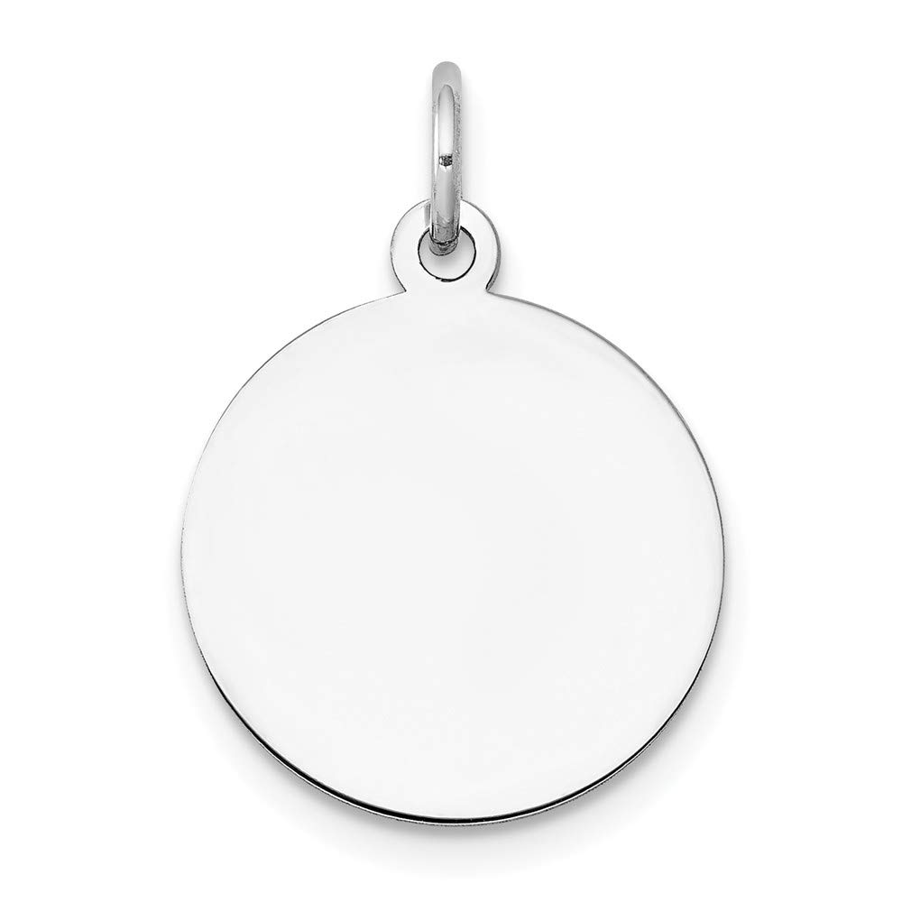 Jewels By Lux 14k White Gold Engravable Disc Charm - 0.009 Gauge Circular Pendant for Necklace, Bracelet & Jewelry Making | Perfect for Personalized Gifts, Engraved Keepsakes & Custom Jewelry Designs