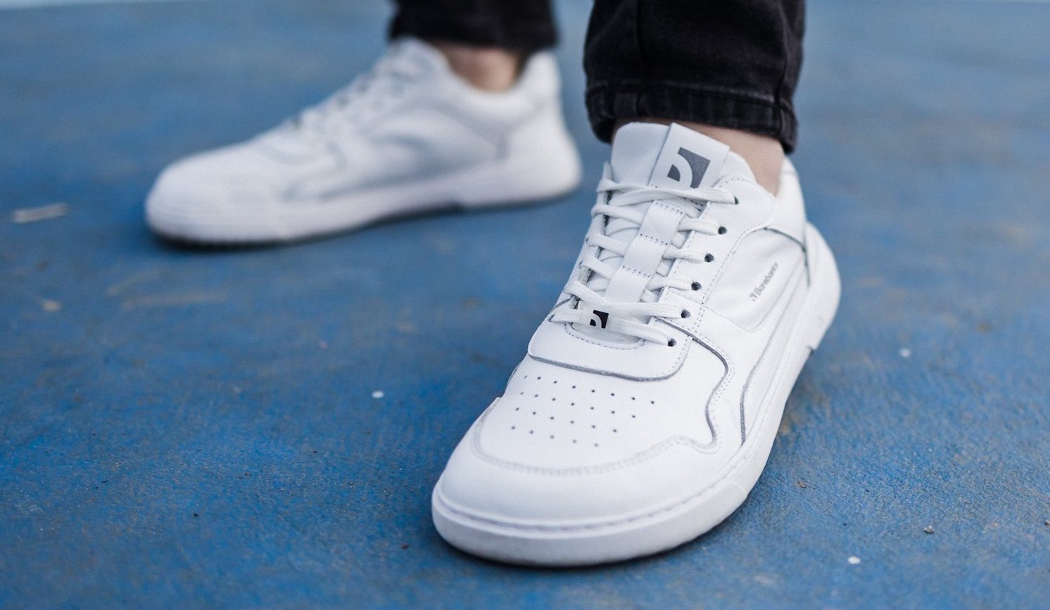 Barefoot Sneakers Barebarics Zing - All White Genuine Leather Minimalist Shoes for Men & Women | Perfect for Running, Gym & Everyday Comfort