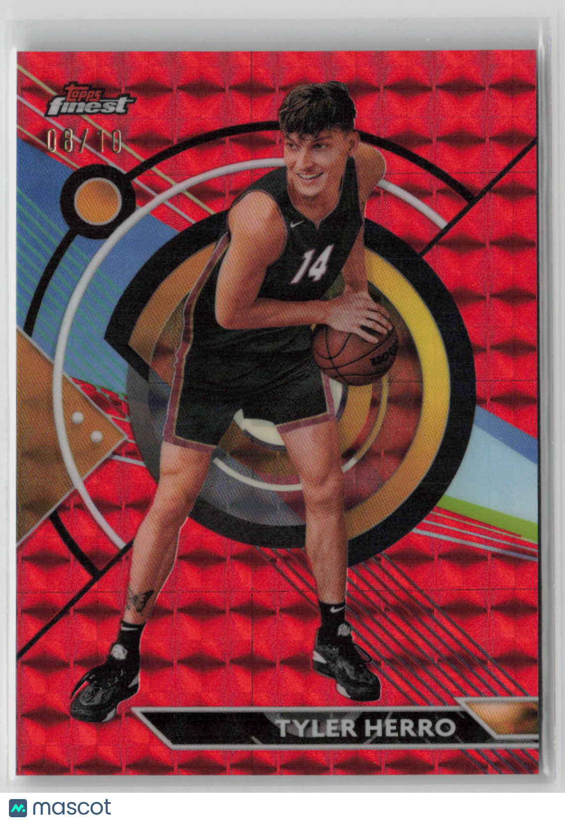 2023 Topps Finest Tyler Herro 08/10 Red #25 Basketball Card - Rare Collectible for NBA Fans & Sports Memorabilia Enthusiasts - Perfect for Trading, Displaying, and Investment
