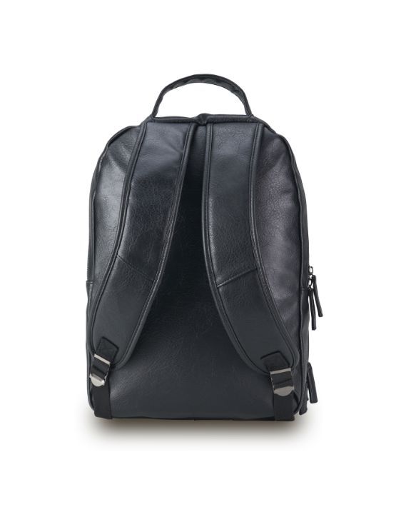 Tosca VG017 Vegan Leather Large Backpack for Women & Men - Spacious Travel Laptop Backpack, Water-Resistant Work Bag - Perfect for Office, School, College & Commuting (Black)