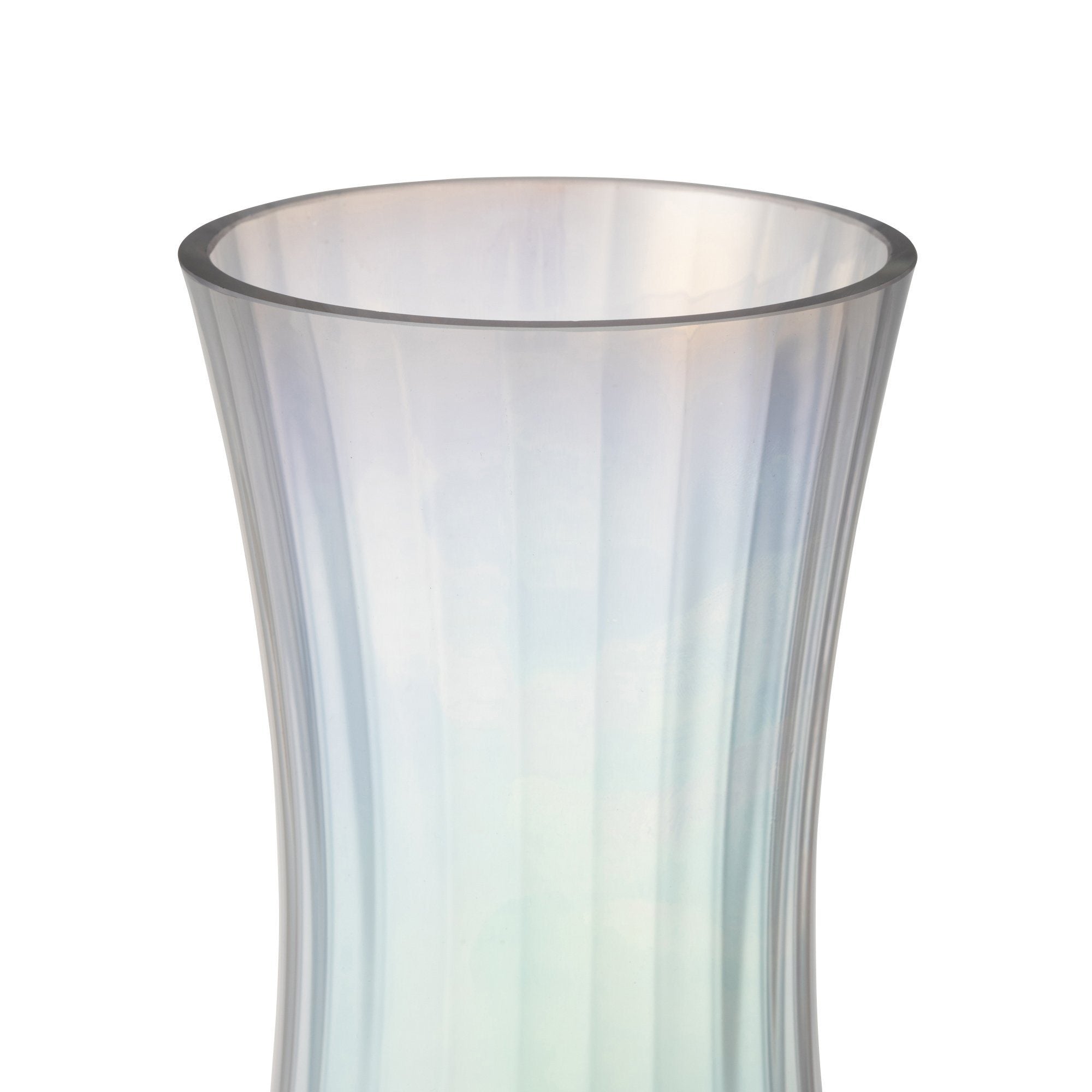Luster Large Clear Glass Flower Vase - Elegant Home Decor for Living Room, Dining Table & Wedding Centerpieces