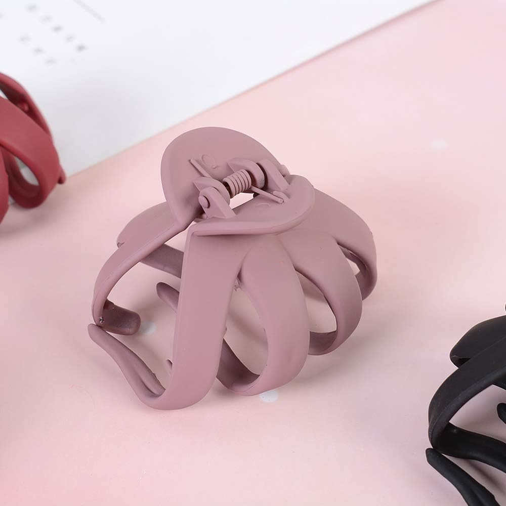 6-Pack Medium Hair Claw Clips for Women - Non-Slip Grip Octopus Jaw Clips, Matte Finish Thick Hair Clips for Daily Hairstyles | Perfect for School, Work, Gym and Travel Hairstyling Accessories