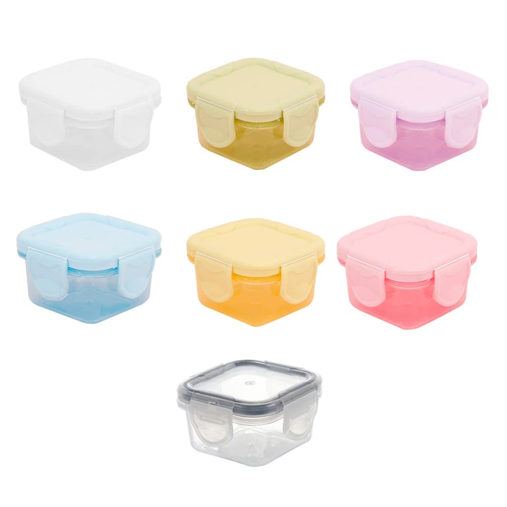 Cabilock 7-Piece Mini Glass Terrarium Containers for Snacks, Condiments & Sauces – Airtight Food Storage Jars for Kitchen, Picnics & Party Serving