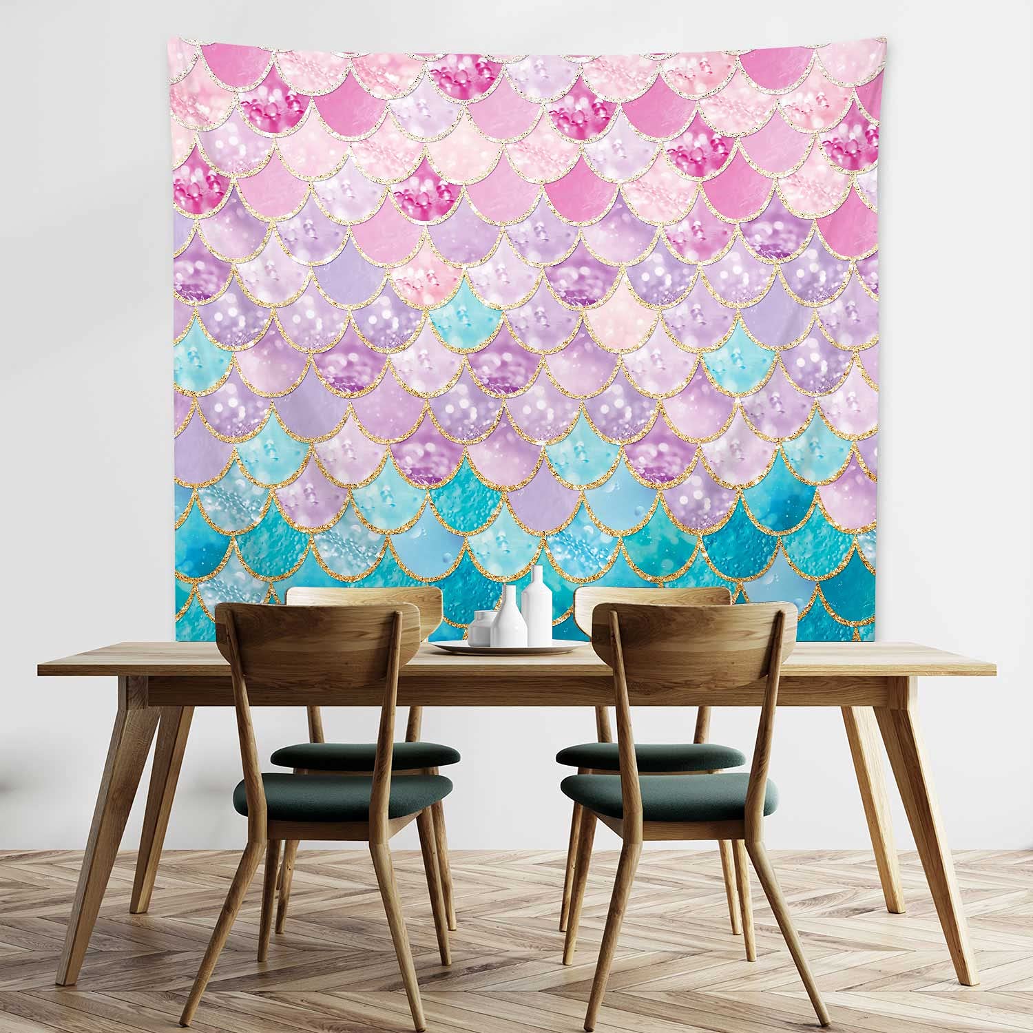 RosieLily Mermaid Tapestry Wall Hanging - Pink & Blue Ocean Themed Bedroom Decor for Teen Girls | 51