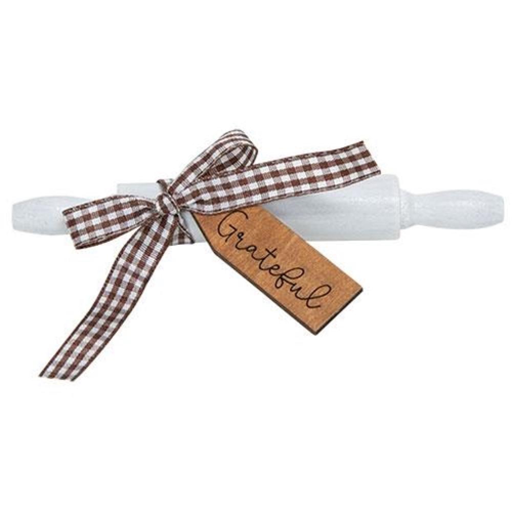 Grateful Wooden Rolling Pin for Baking - Engraved Dough Roller for Cookies, Pie Crust, and Pastry - Perfect for Home Bakers & Holiday Cooking Gifts