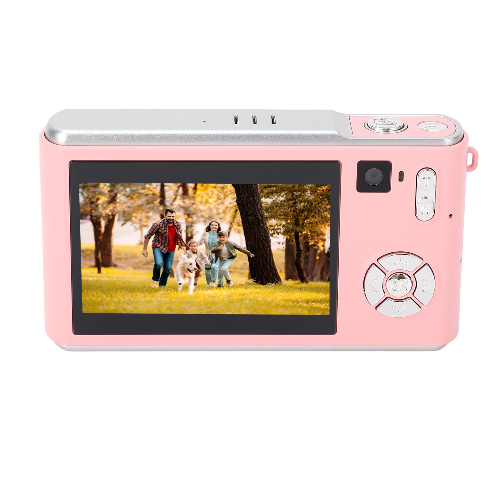 HD 1080P & 36MP Digital Camera with 18X Zoom - 3.0in IPS Screen, Dual Lens, Auto Focus - Compact Vlogging Camera for Travel, Selfies & YouTube Content Creation (Light Red)