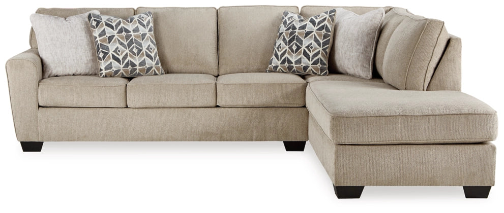 Decelle 2-Piece Sectional Sofa with Right-Hand Facing Chaise in Putty - Modern Living Room Furniture for Small Spaces & Apartments