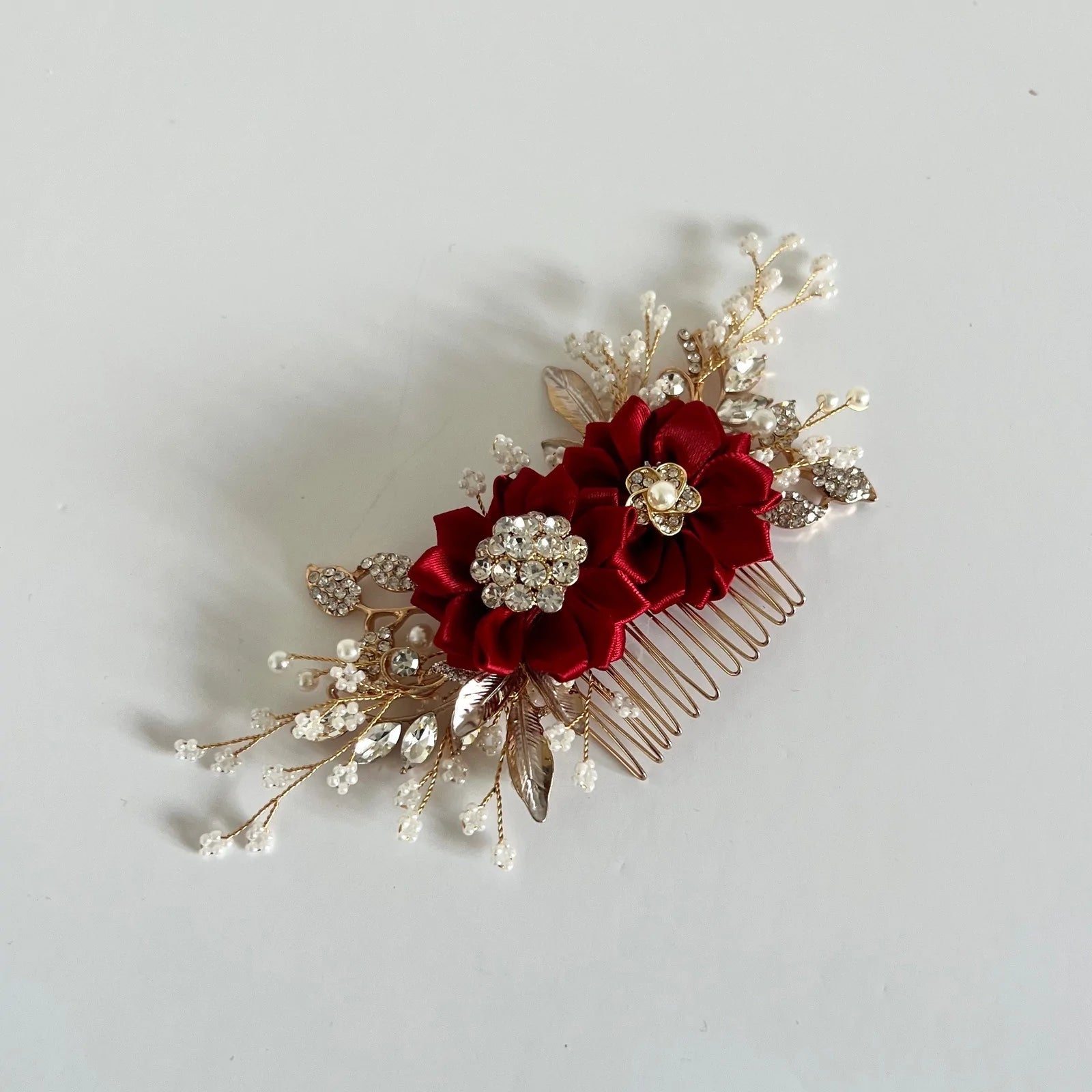 Floral Bridal Hair Comb | Wedding Hair Accessories with Flowers | All Colors Available (TT327) | Perfect for Bridal Bouquets, Bridesmaids & Special Occasions