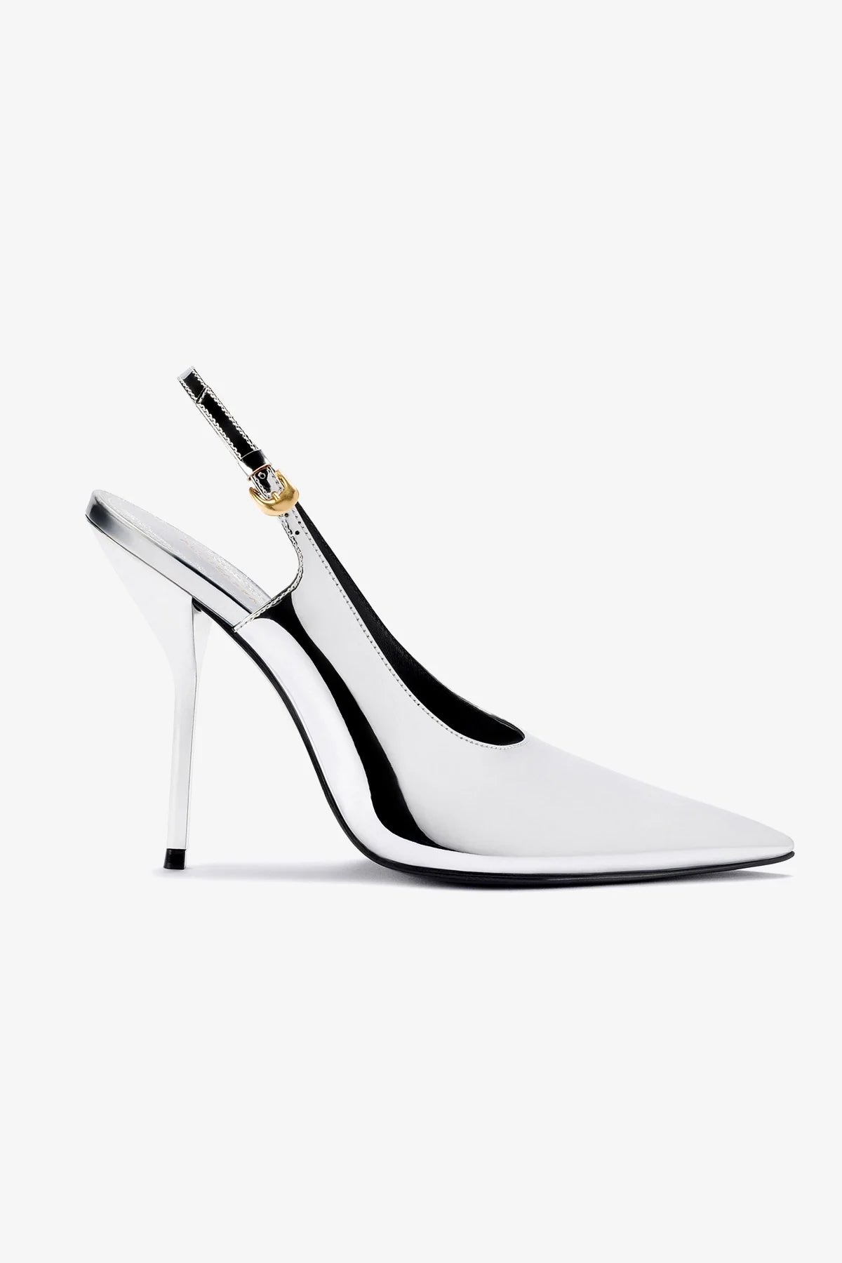 Larroudé x Altuzarra Silver Specchio Pump - Elegant Women's Heels for Parties, Weddings & Evening Events