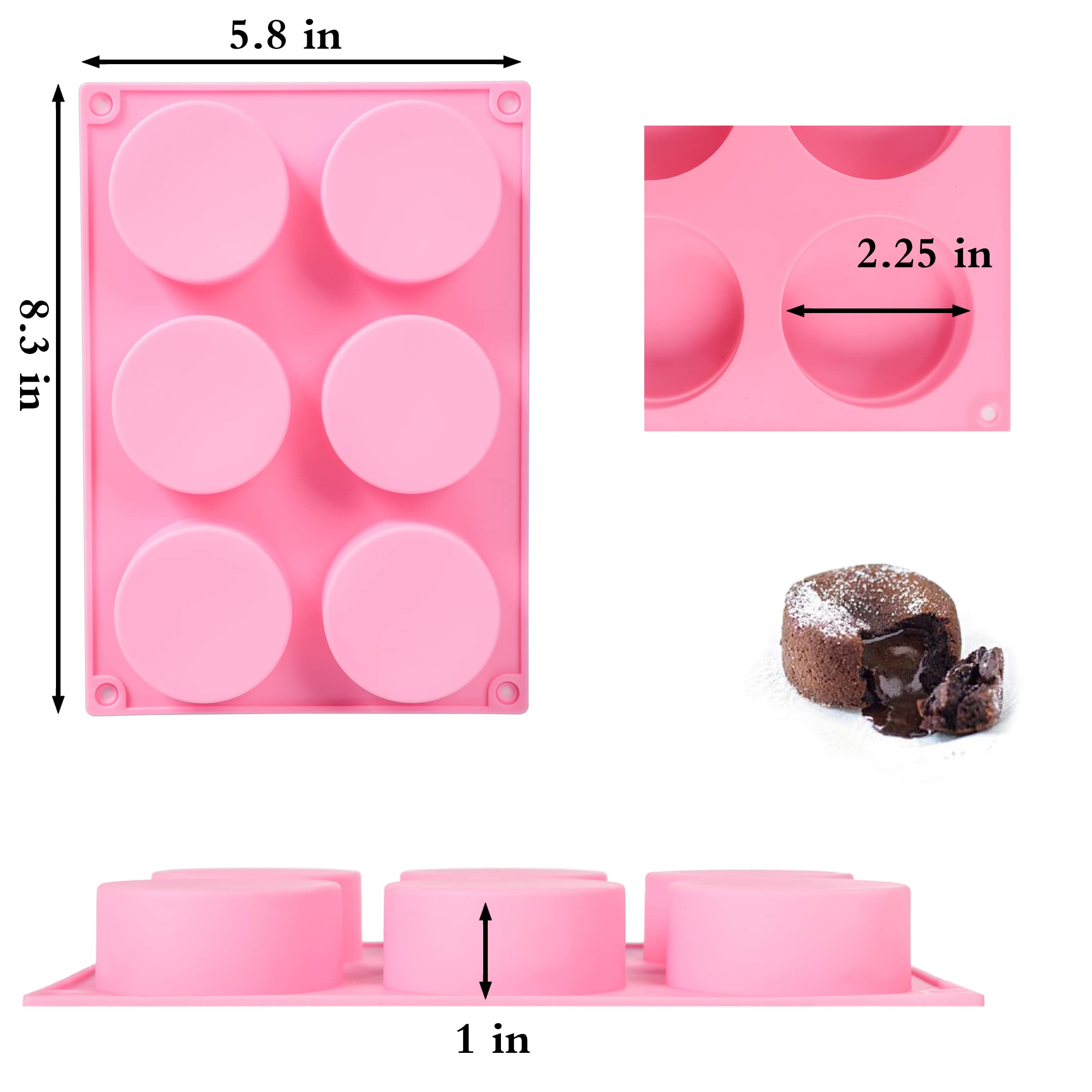 TDHDIKE 4-Piece Silicone Round Cylinder Candy & Chocolate Molds Set - Reusable Baking Molds for Chocolate Covered Treats, Cupcakes, Candies, Puddings & Mini Soap Making (Blue/Pink) - Perfect for Home Baking, Party Desserts & DIY Crafts
