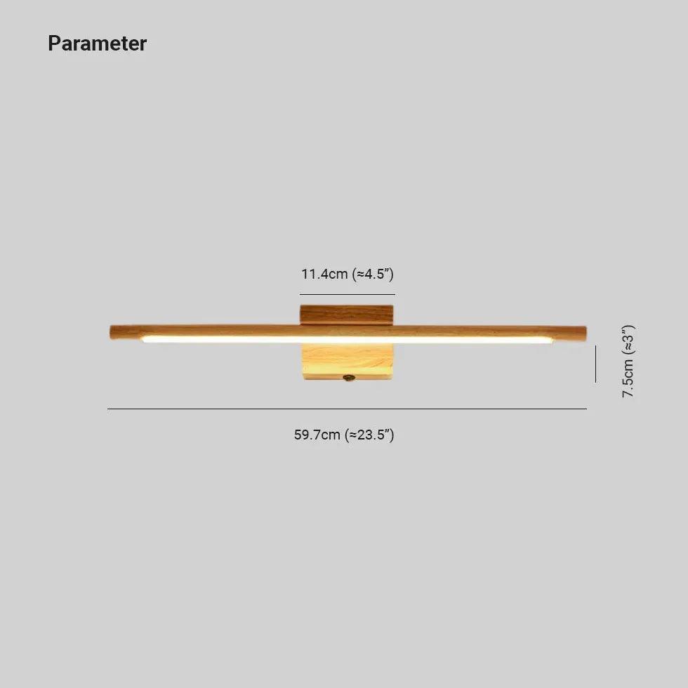 Rustic Linear Wooden LED Mirror Lights - Modern Bathroom Vanity Lighting for Home Decor & Makeup Area - Perfect for Bedroom, Dressing Room, and Spa