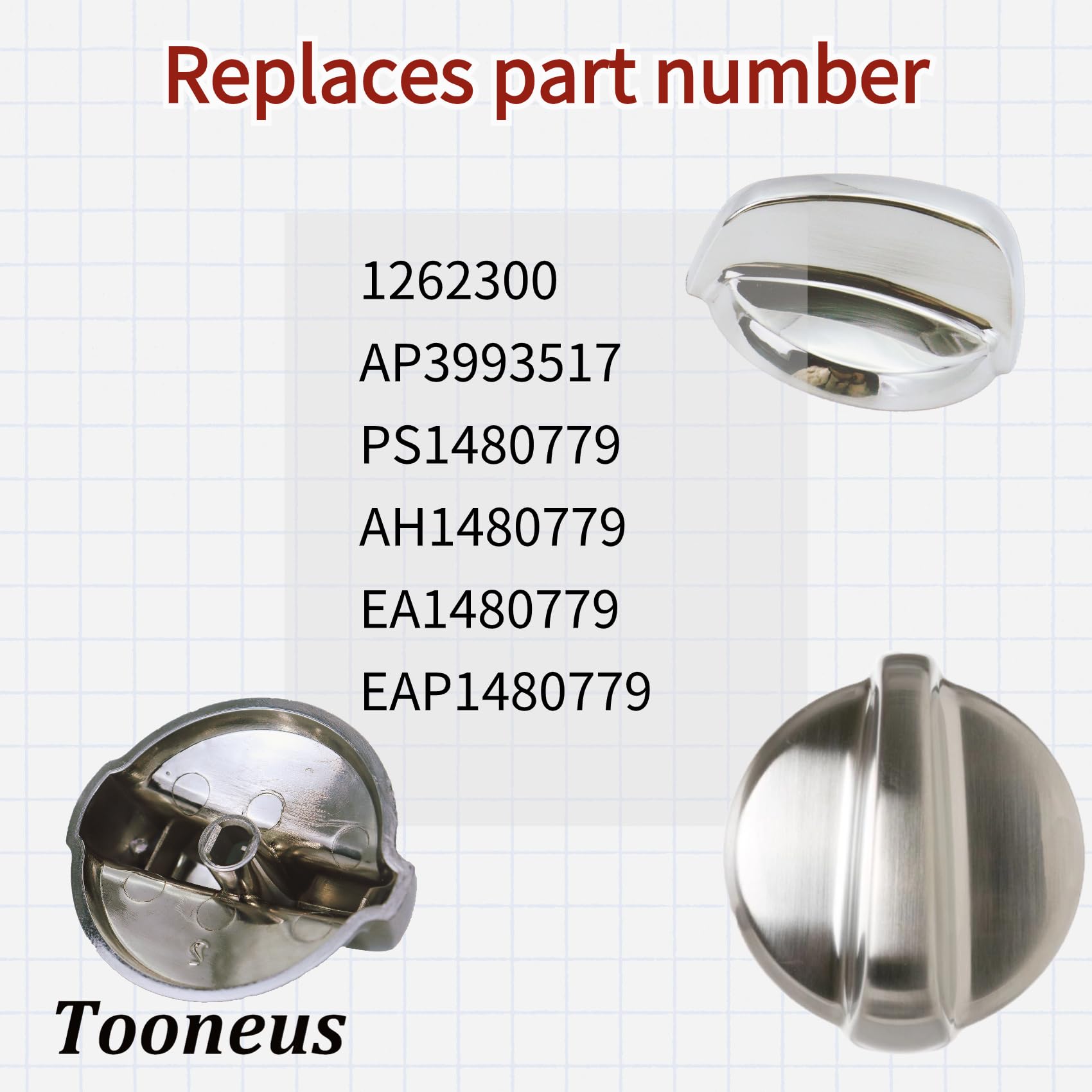 2PCS WB03T10271 GE Cooktop Surface Burner Control Knobs - ABS Replacement for AP3993517 PS1480779 1262300 - Compatible with JP356SM3SS JP656SD1SS JP356SM1SS JP356SM2SS JP356SM4SS JP346SM1SS JP346SM2SS - Perfect for GE Stove Knob Repair and Replacement