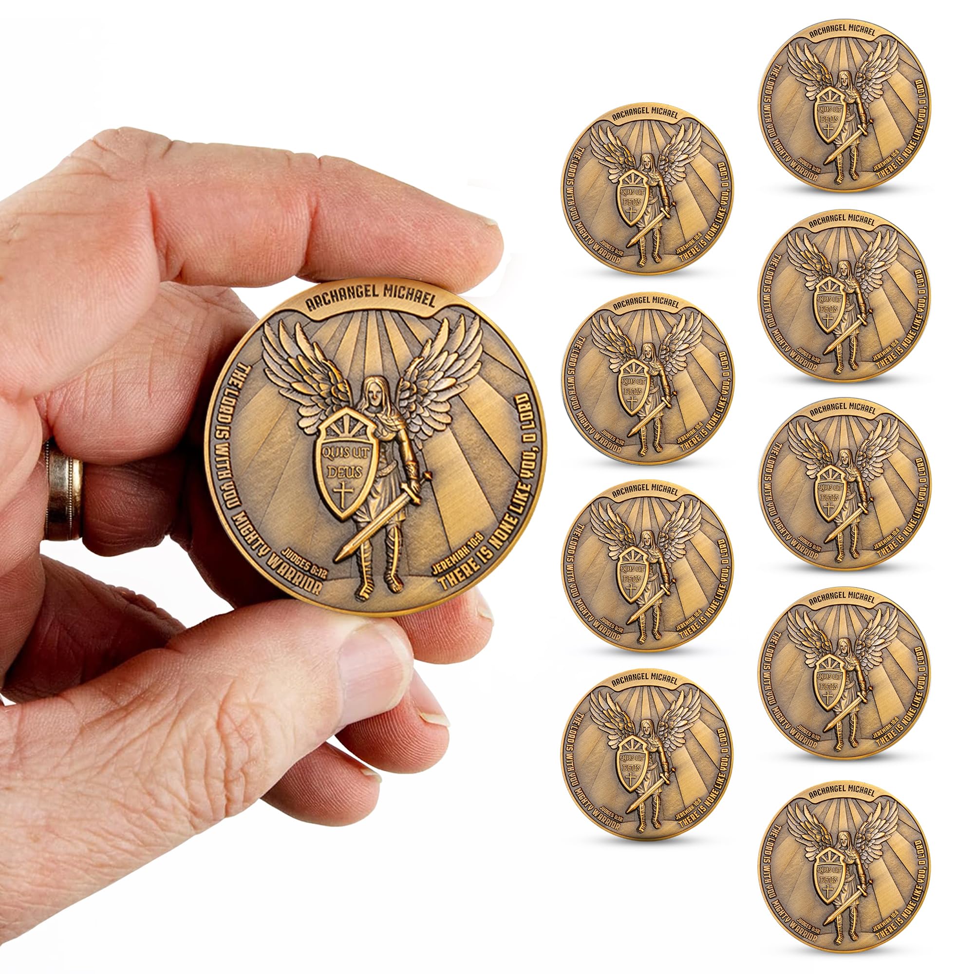 10Pc Archangel Saint Michael Challenge Coin - 1.75