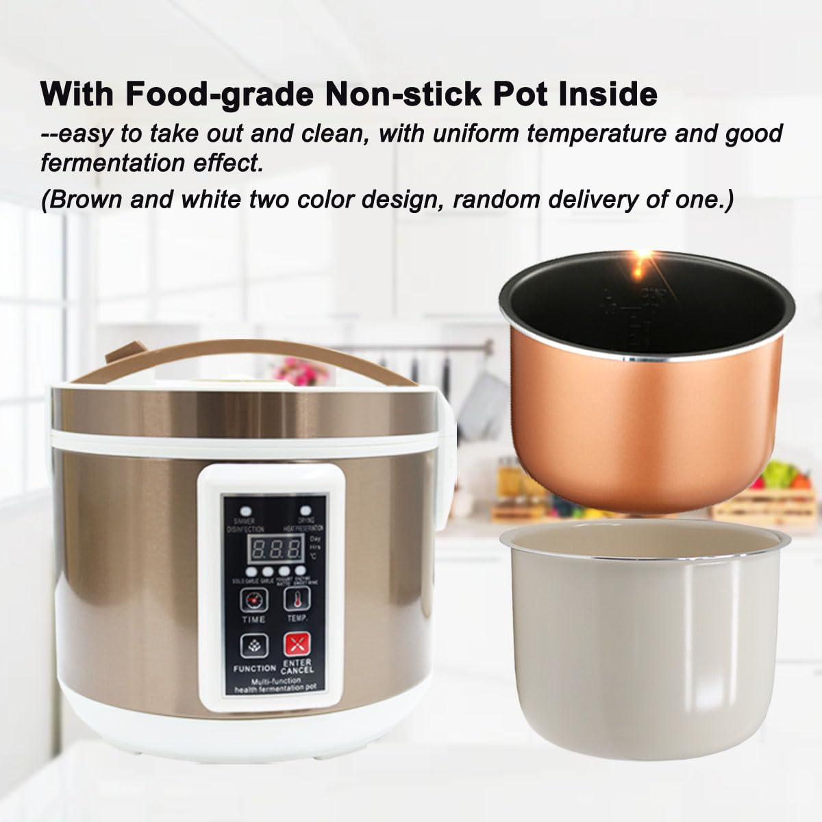 INTSUPERMAI 6L Automatic Fermenter Pot - Smart Multi-Functional Fermenter for Black Garlic, Yogurt, Natto, Sweet Rice - DIY Cooking & Fermenting Appliance for Home Kitchen Use