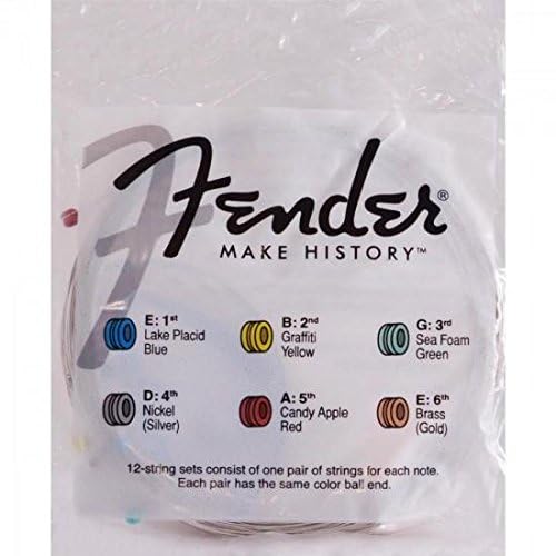 Fender 80/20 Bronze Acoustic Guitar Strings - Ball End, 70CL .011-.052 Gauge - Perfect for Folk, Country & Fingerstyle Playing