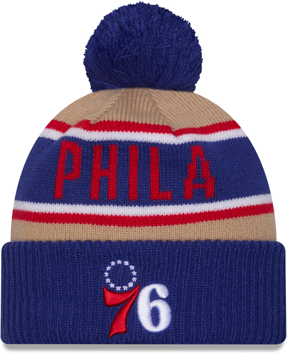 Philadelphia 76ers New Era NBA 2024 Draft Team Beanie - Official NBA Winter Hat for Men & Women - Perfect for Basketball Games, Cold Weather & Fan Gifts