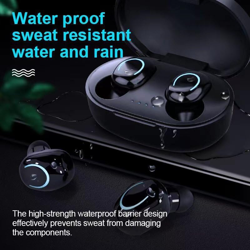 FRESHEN - Mini Bluetooth Earbuds with Mic, LED Power Display, True Wireless Stereo Sound | Perfect for Gym, Running, Commuting & Work Calls