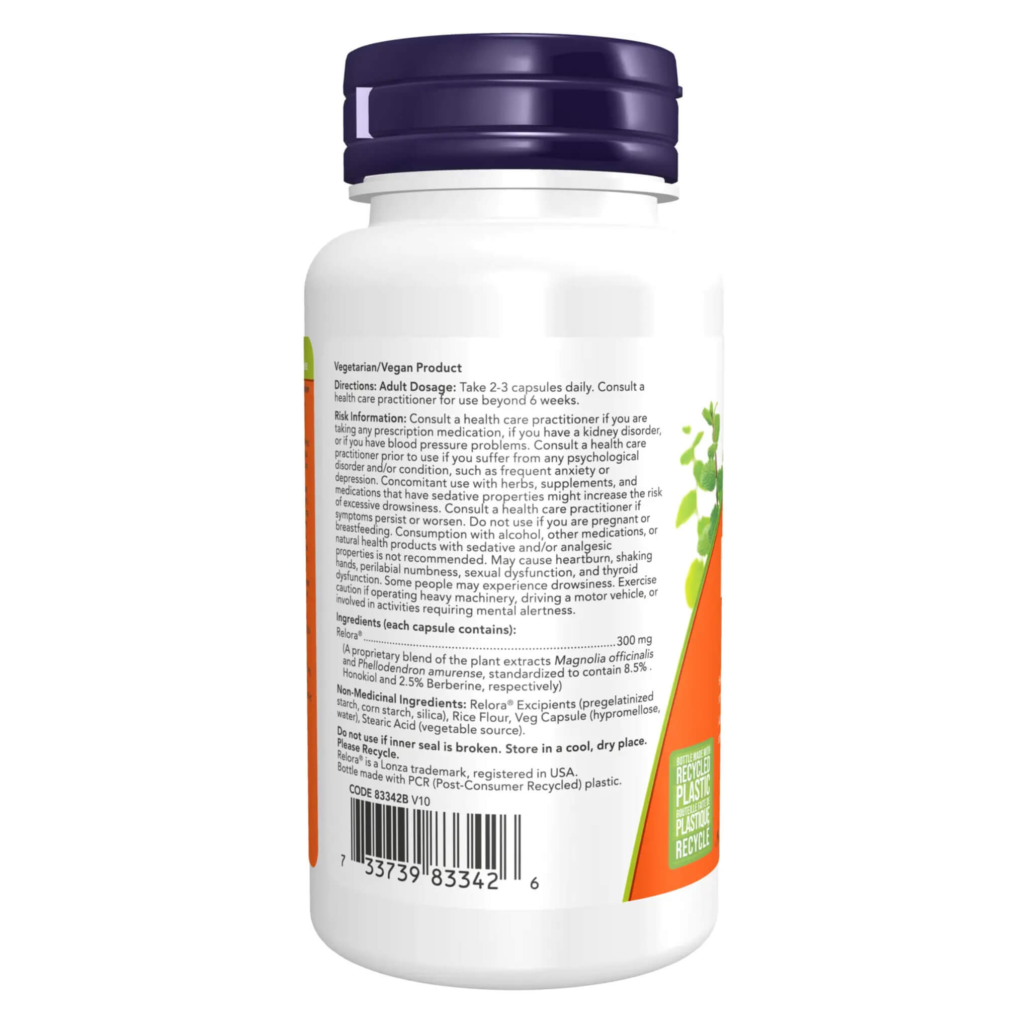 Relora 300mg 60 Capsules - Natural Stress Relief Supplement for Anxiety & Sleep Support - Perfect for Work, Travel & Daily Stress Management